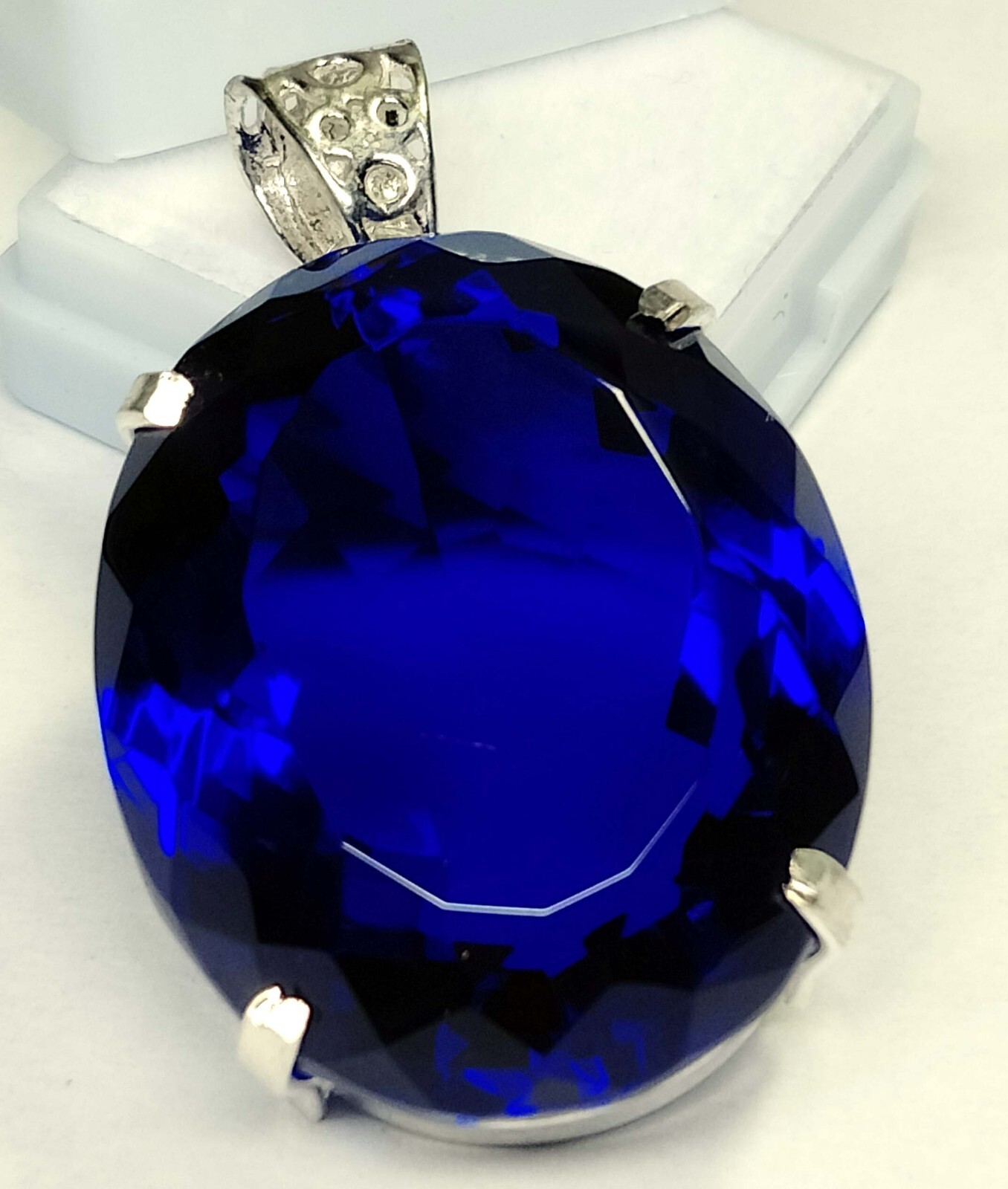 Royal Blue Topaz Oval Cut 115.25 Ct Pendant EGL Certified Natural Gemstone PD011