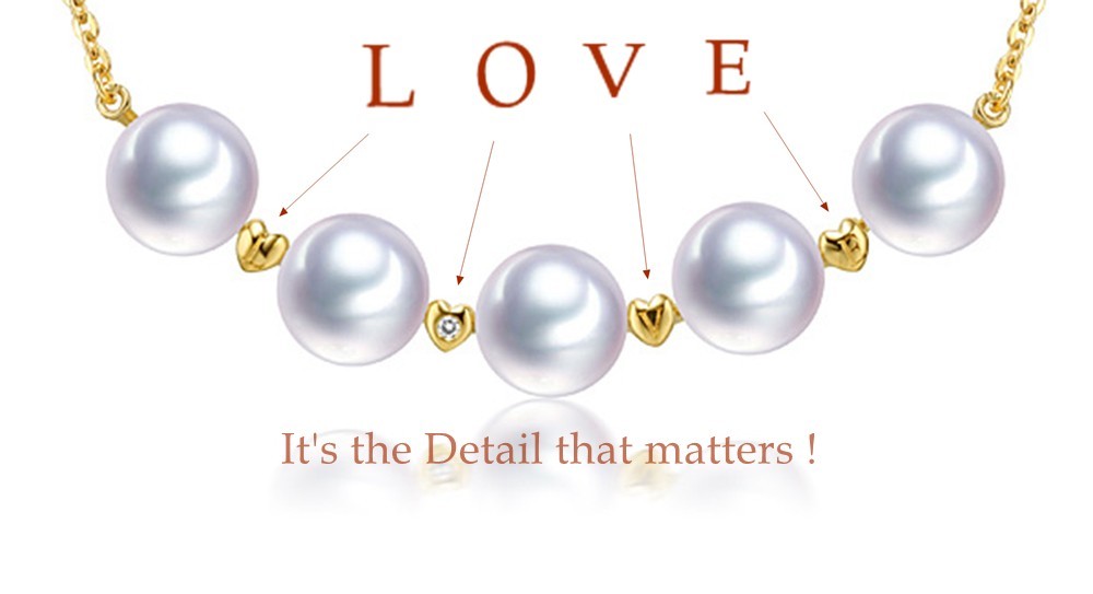 7.5- 8mm Japanese Akoya Pearl Necklace white 18K Gold diamond w/ extension June