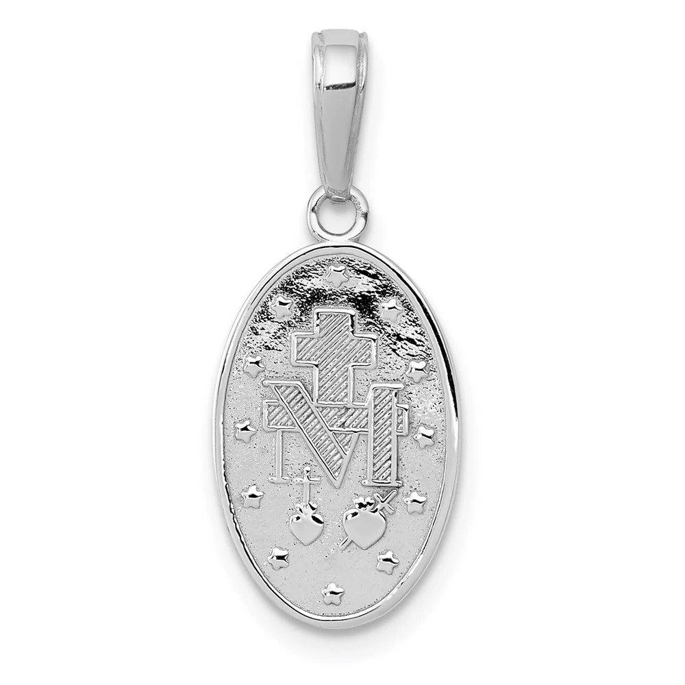 10K / 14K White Gold Miraculous Medal Pendant