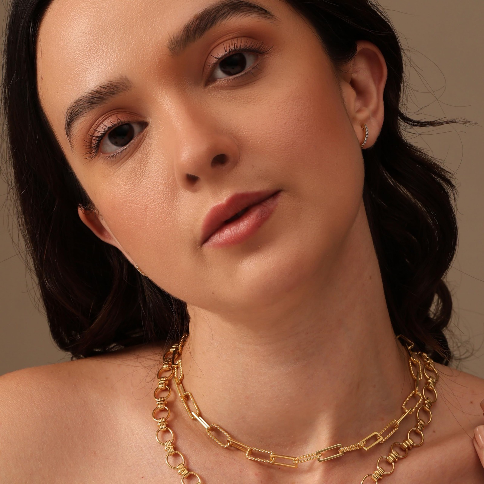 925 Sterling Silver Gold-Plated PaperClip Link Chain Necklace for Women 18 In