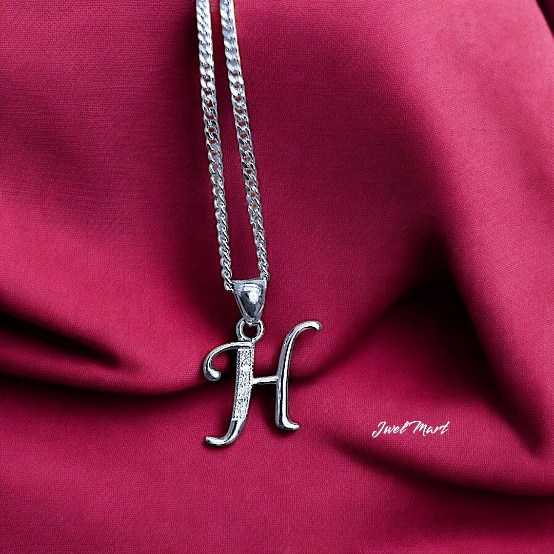 925 Silver A-Z Initial Necklace | Alphabet Pendant Chain | Gift for Him Her