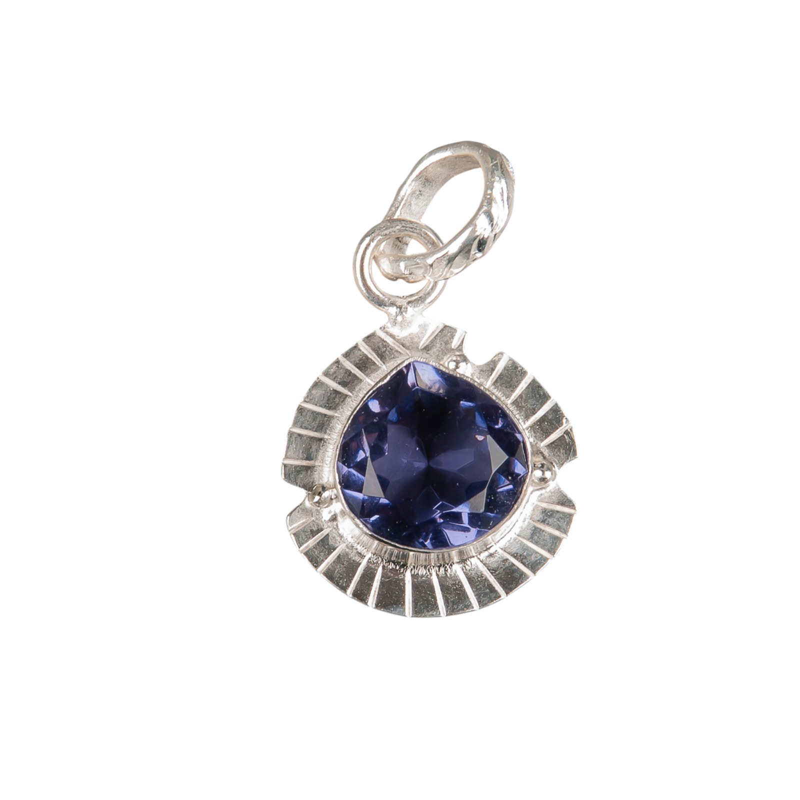 Iolite Gemstone 925 Solid Silver Necklace Pendent 1.15″ Gift For Women