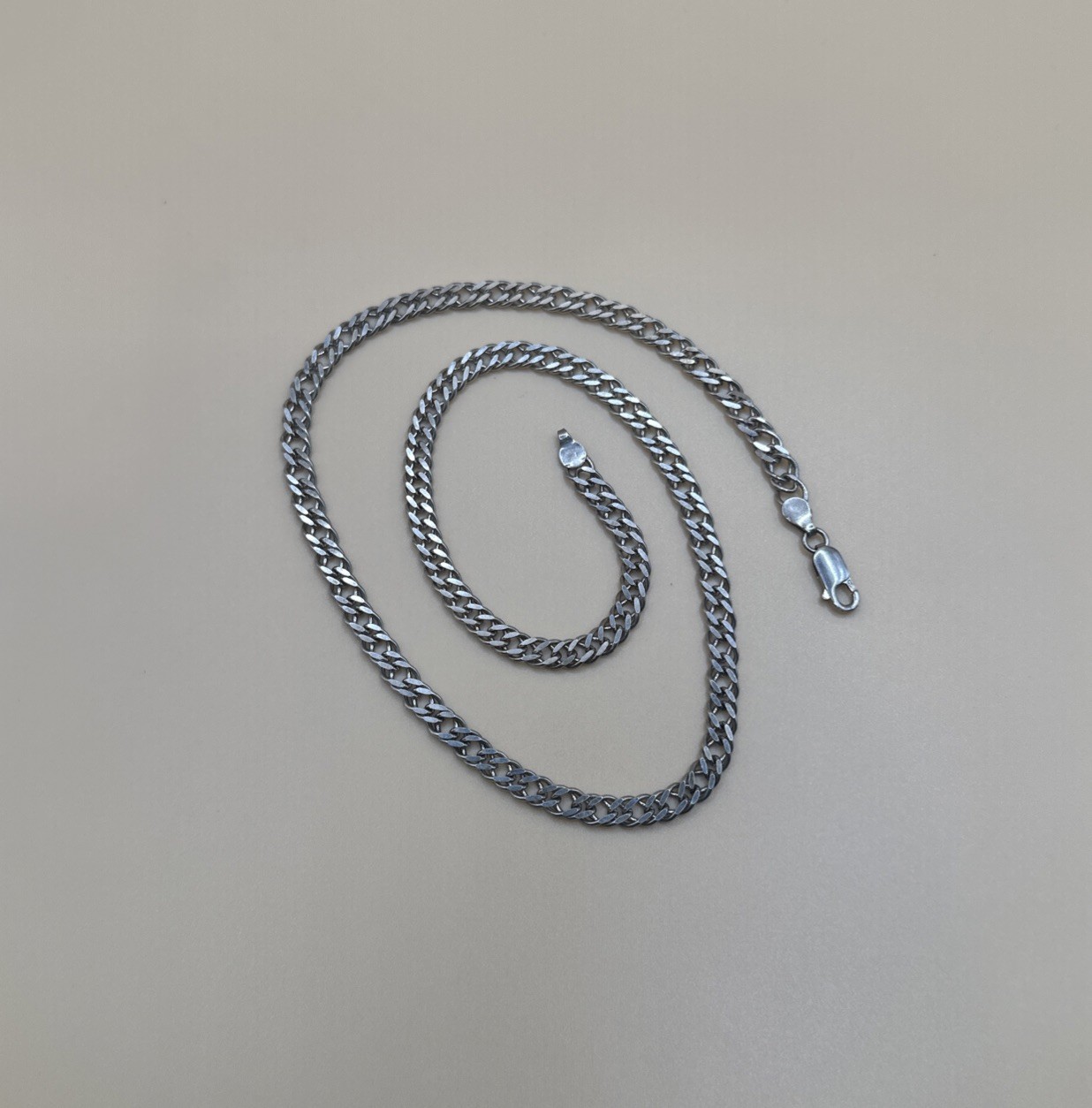 Elegant 925 Sterling Silver Double Link Curb Chain Necklace