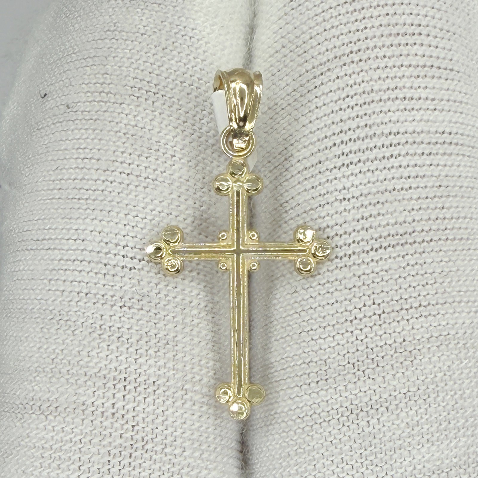 10k Yellow Gold Unisex Cross Religious Charm Pendant Jewelry Gift For Her