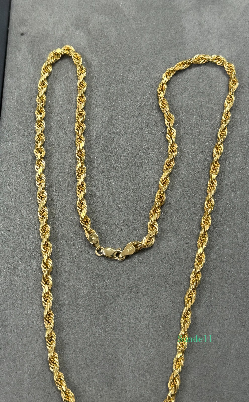 14k Solid Gold Diamond Cut 4.5mm Rope Chain 22” Inches 35.87 Grams