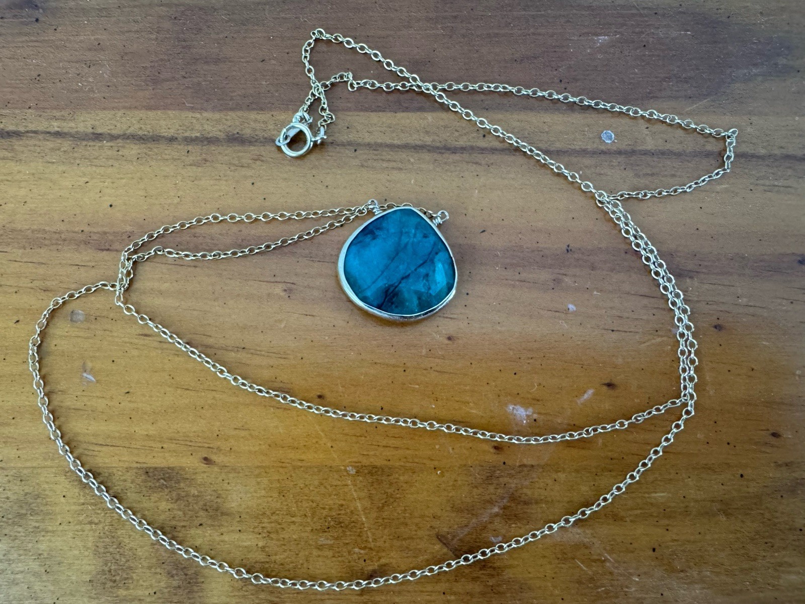 Raw Emerald Pendant Necklace, 1/20 14k Gold-Filled May Birthstone