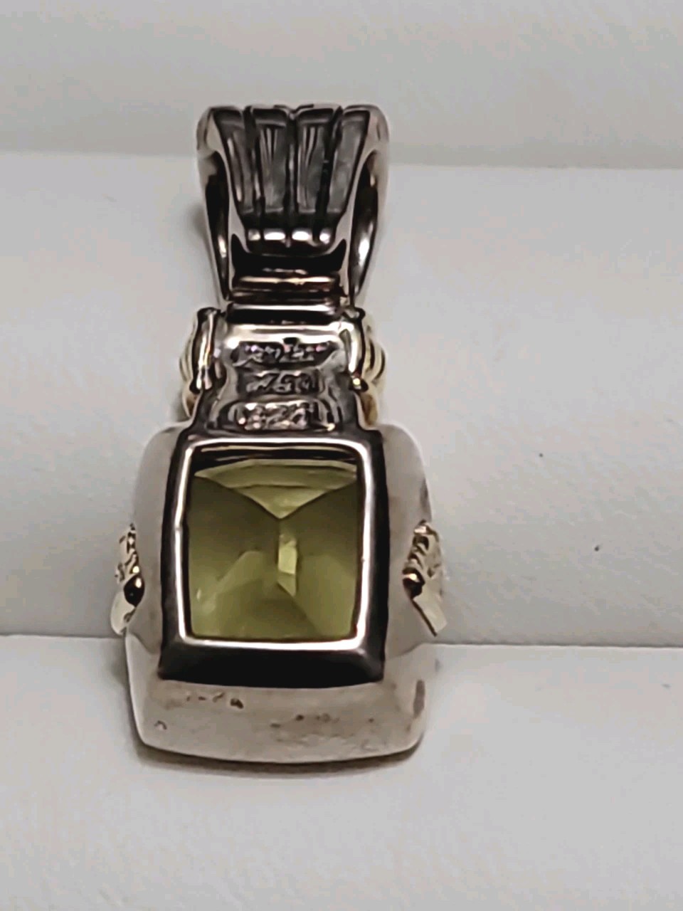 Lagos Caviar Pendant Sterling Silver & 18k Yellow Gold w/ Faceted Citrine