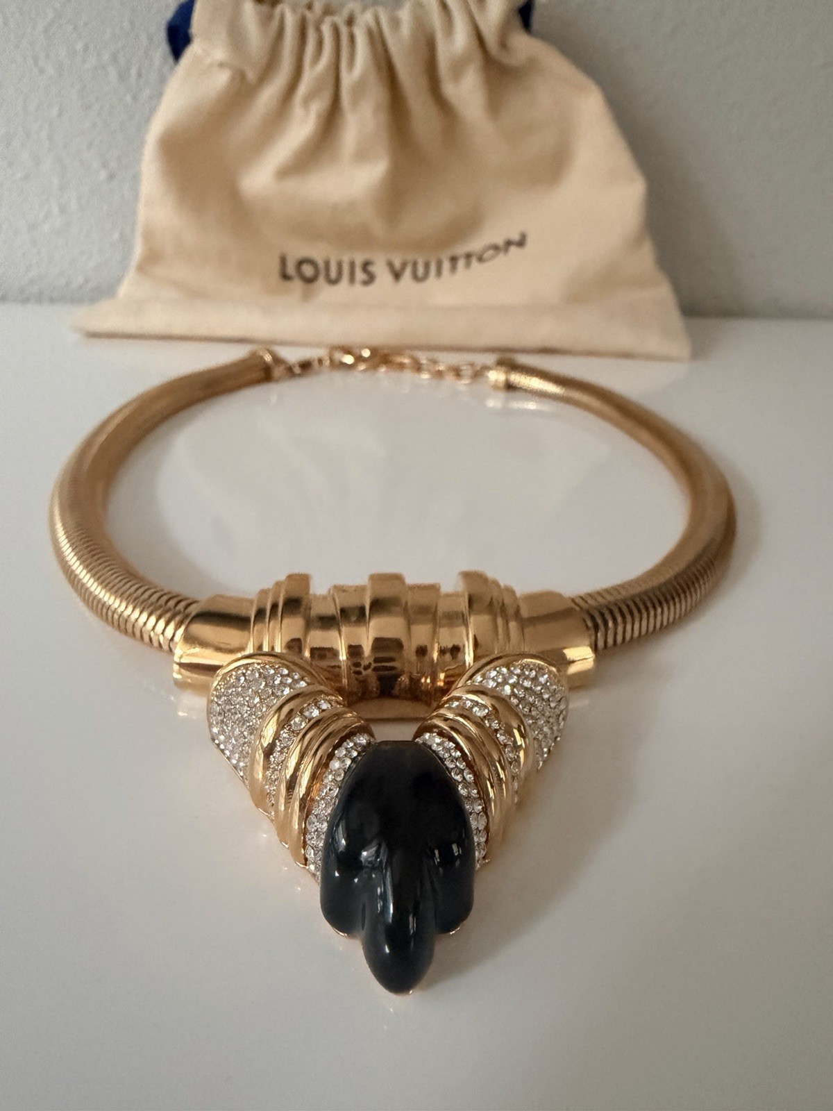Louis Vuitton Essential Torque Collar Necklace LV V Shaped Choker Necklace