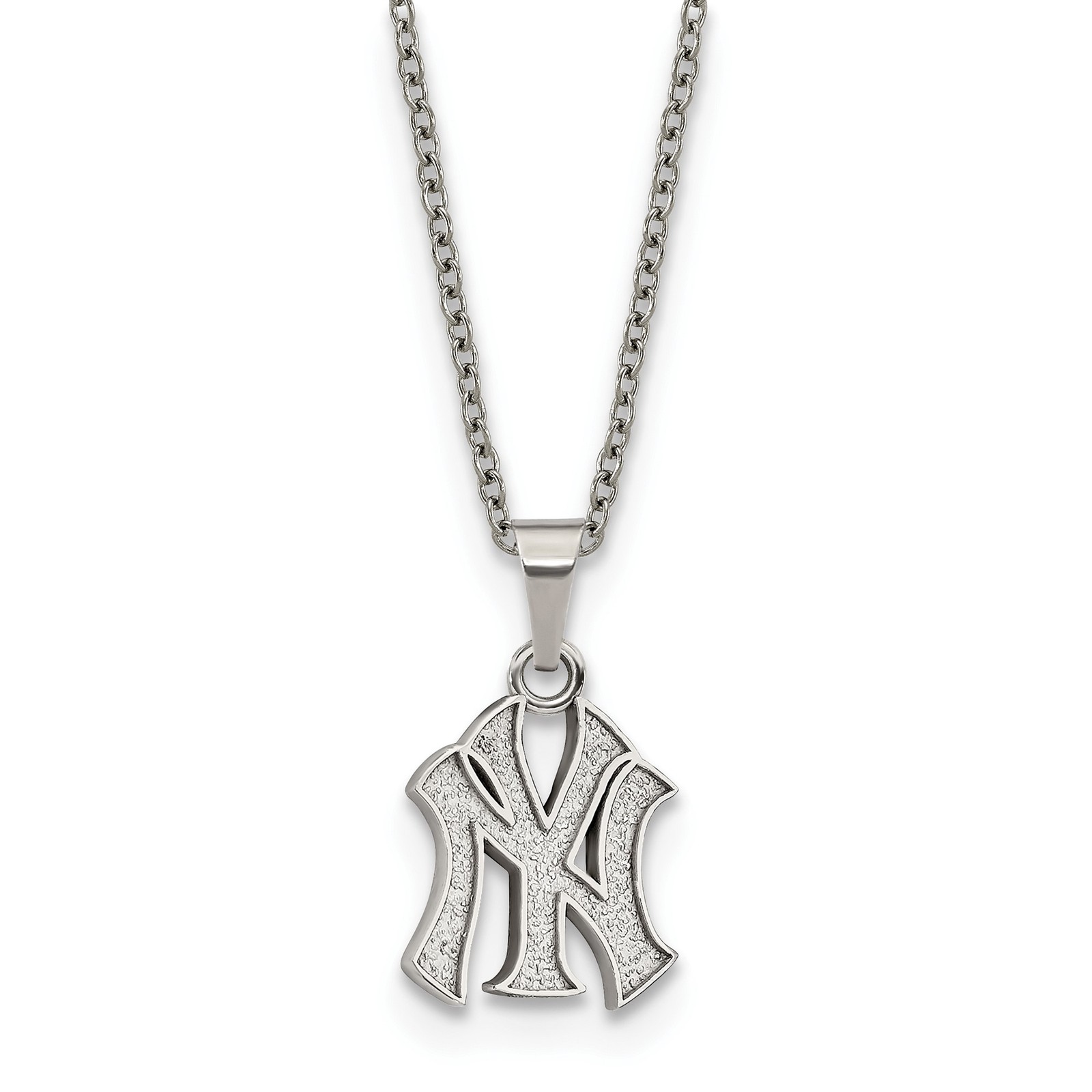 Stainless Steel MLB LogoArt New York Yankees w/2in ext Pendant Necklace