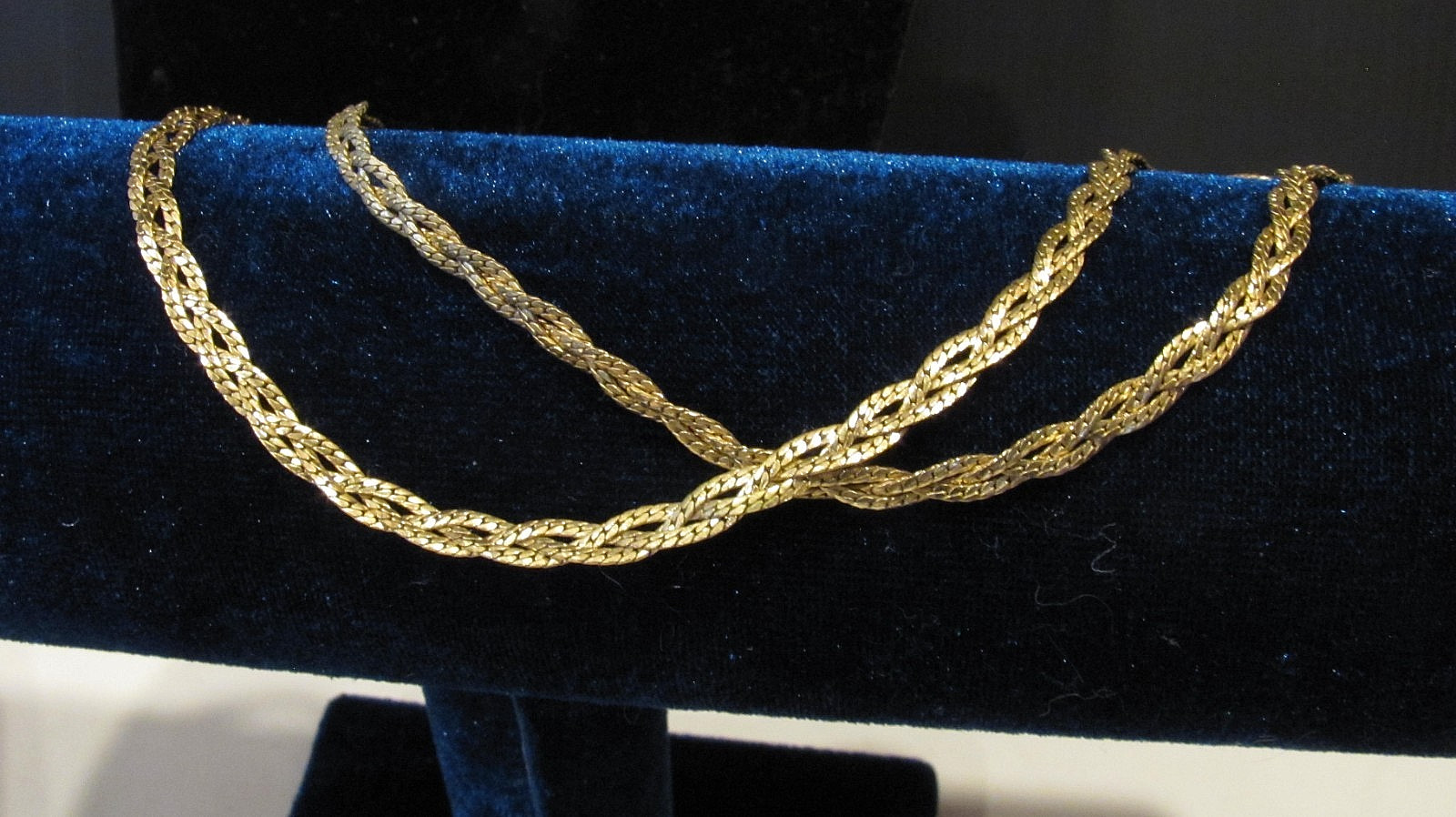 STUNNING! VTG 14K Yellow Gold Filled Diamond Cut Braided Chain Necklace 18”