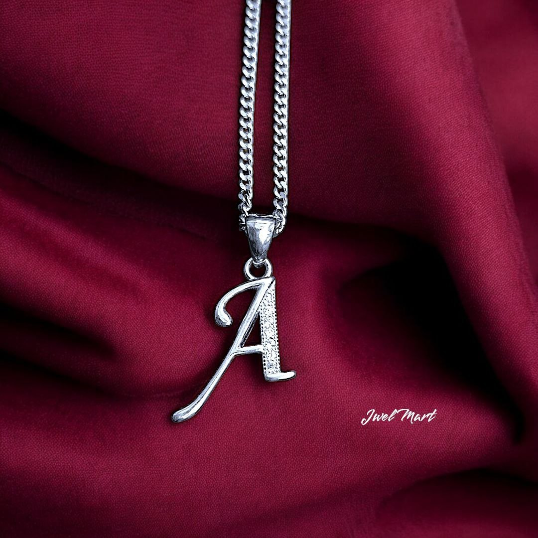925 Silver A-Z Initial Necklace | Alphabet Pendant Chain | Gift for Him Her