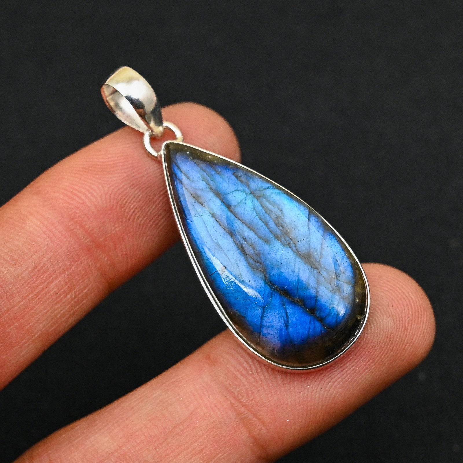 Labradorite Gemstone 925 Sterling Silver Handmade Pendant Jewelry Gift For Wife