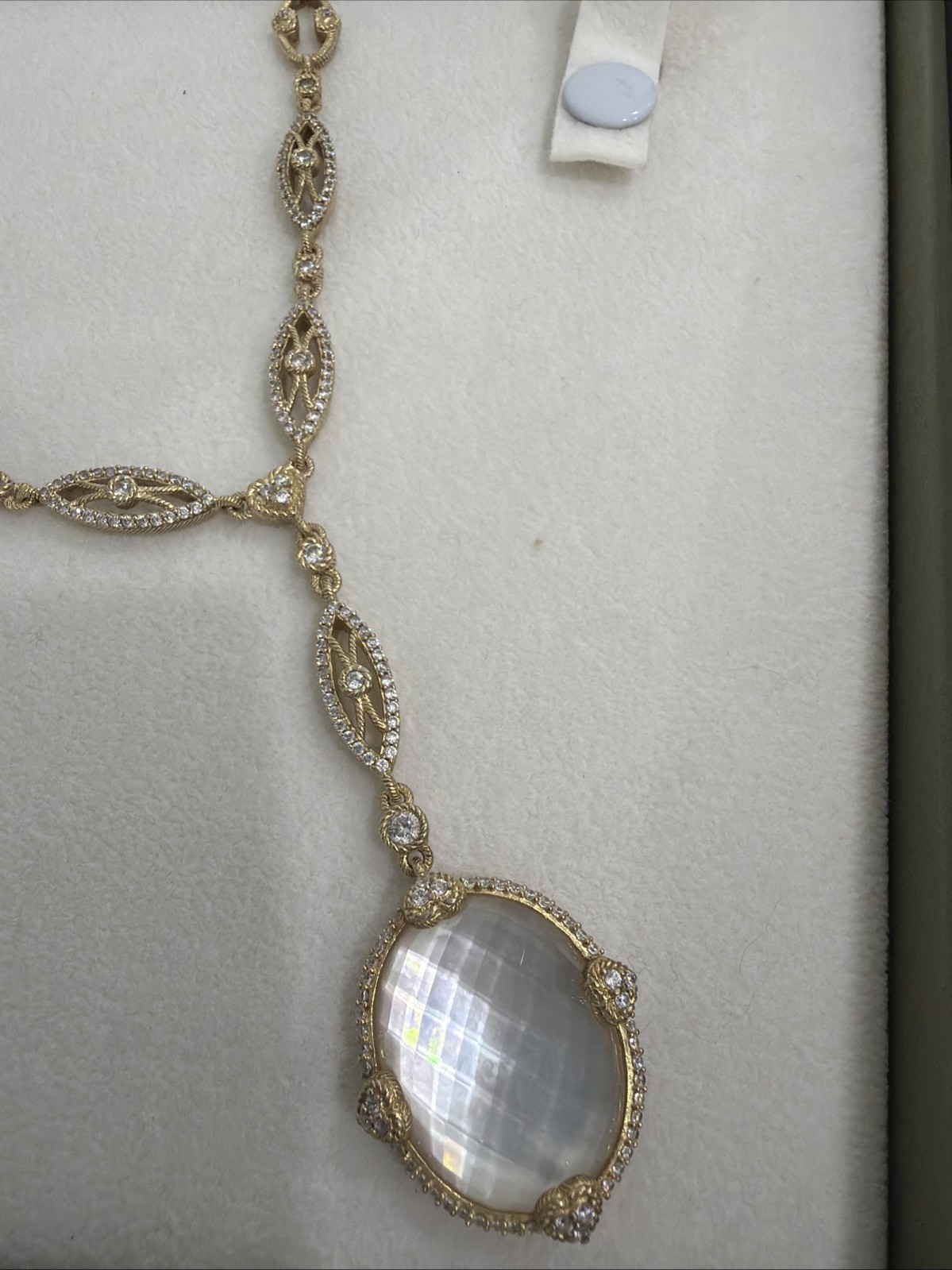 Judith Ripka Necklace 925 Clad Mother Of Pearl Exquisite Lariat