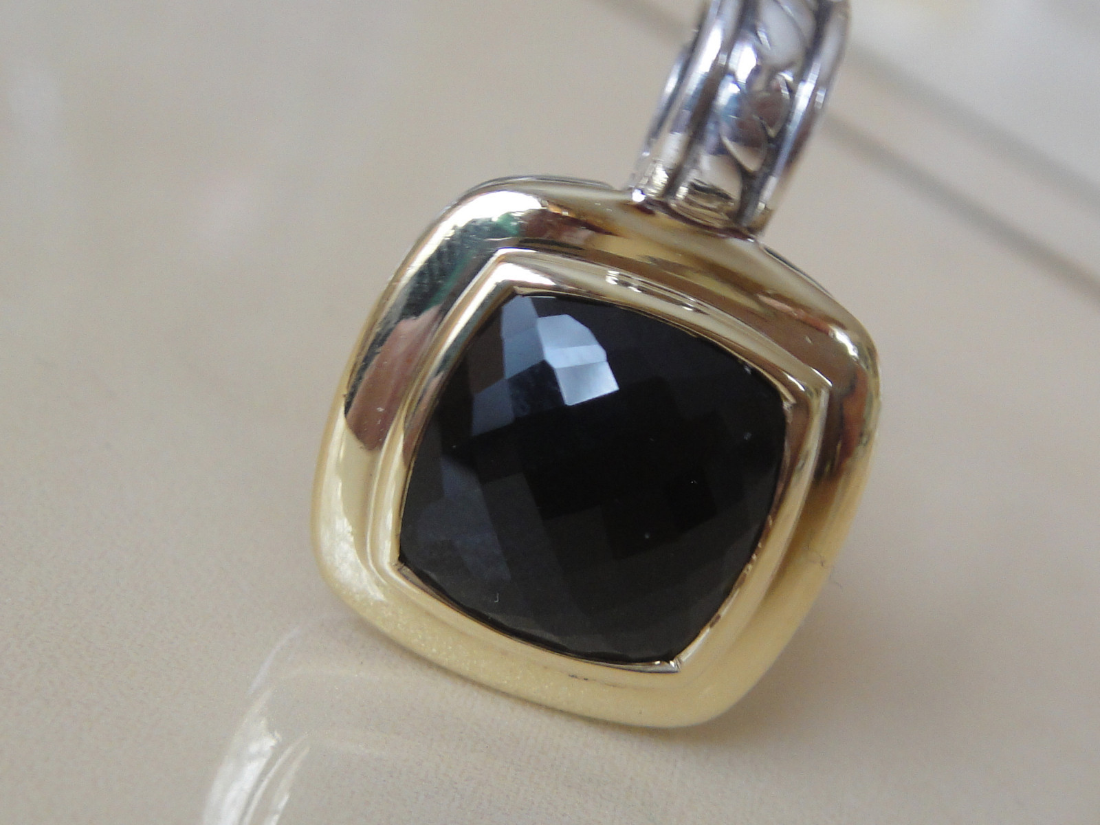 $1100 DAVID YURMAN 18K ,SILVER ALBION BLACK ONYX ENHANCER