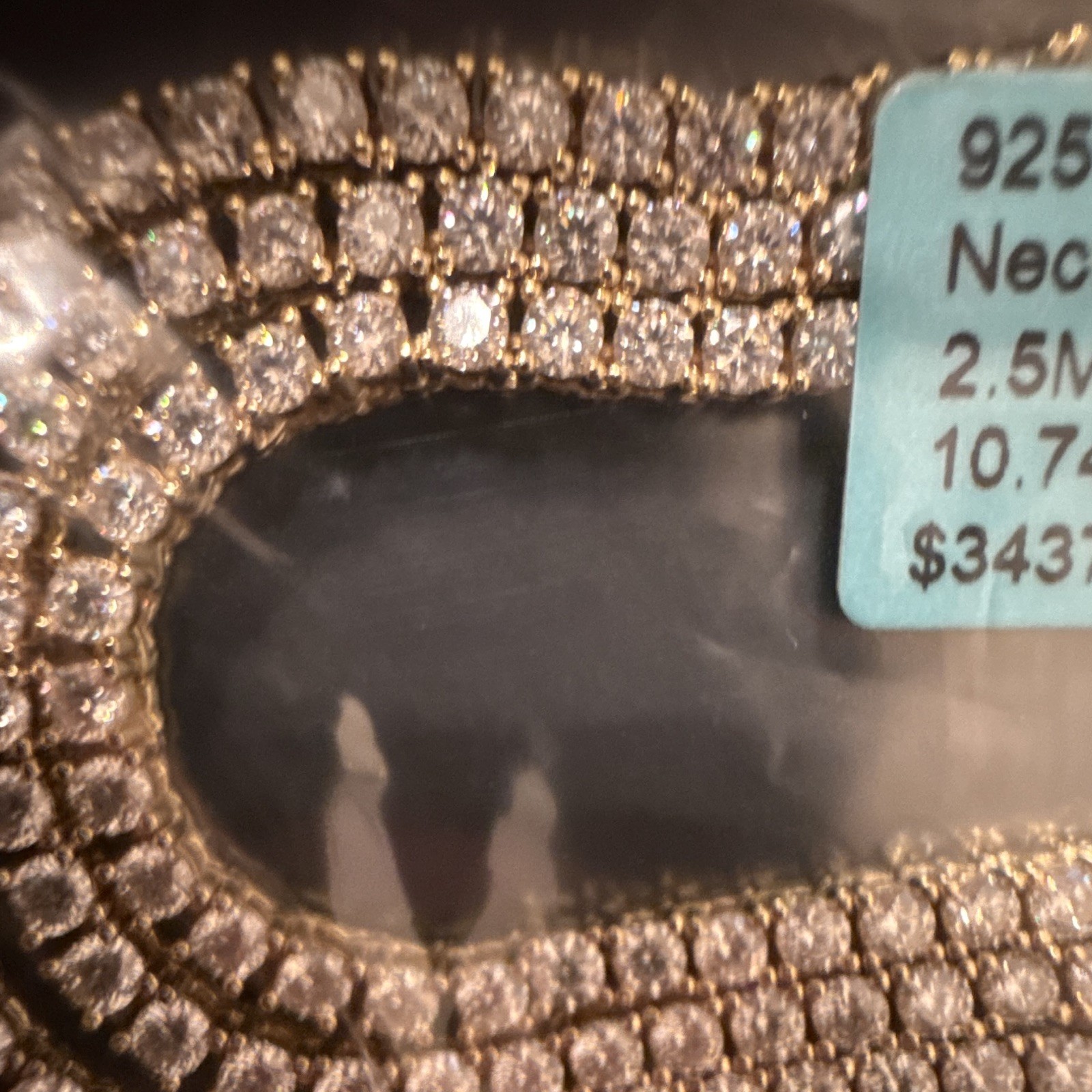 925 Sterling Silver Moissanite Tennis Necklace 18in 10.74ctw Box Clasp