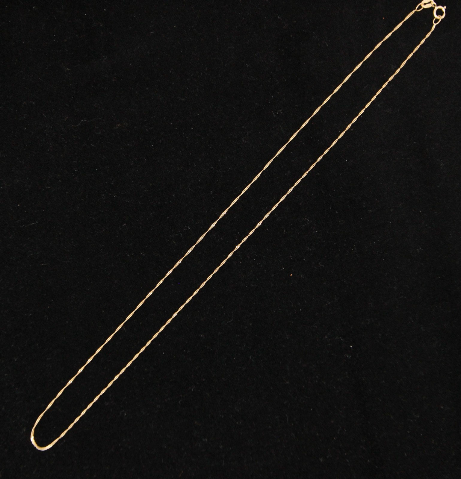 Vintage HM Solid 10ct 10k 9ct Gold Fine Singapore Curb Chain Necklace 17.75”