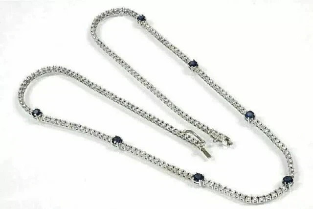 10Ct Round Cut Lab Created Diamond Women’s Tennis Necklace 14k White Gold Plated