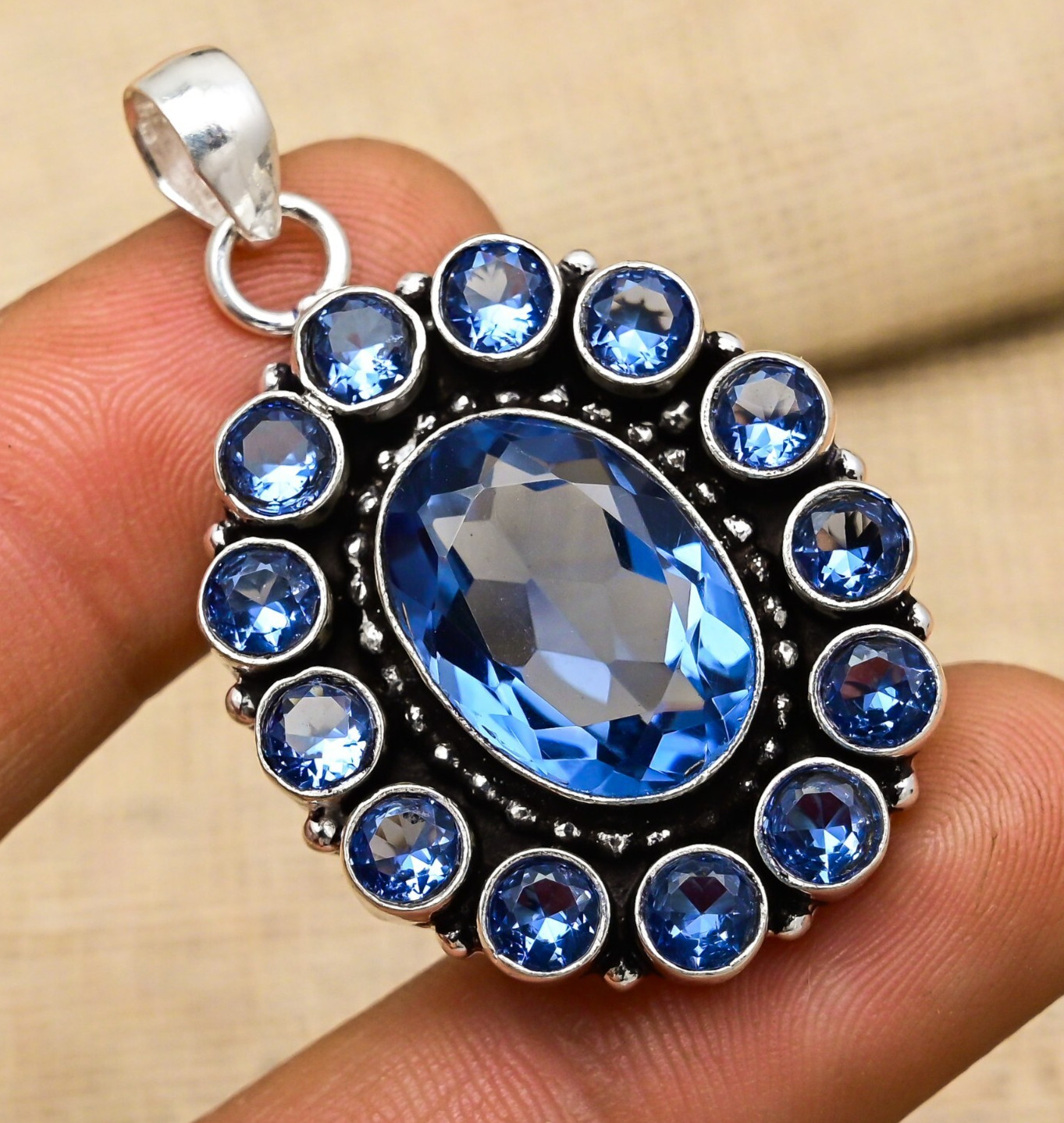 Wonderful Tanzanite Gemstone Handmade 925 Silver Jewelry Pendant