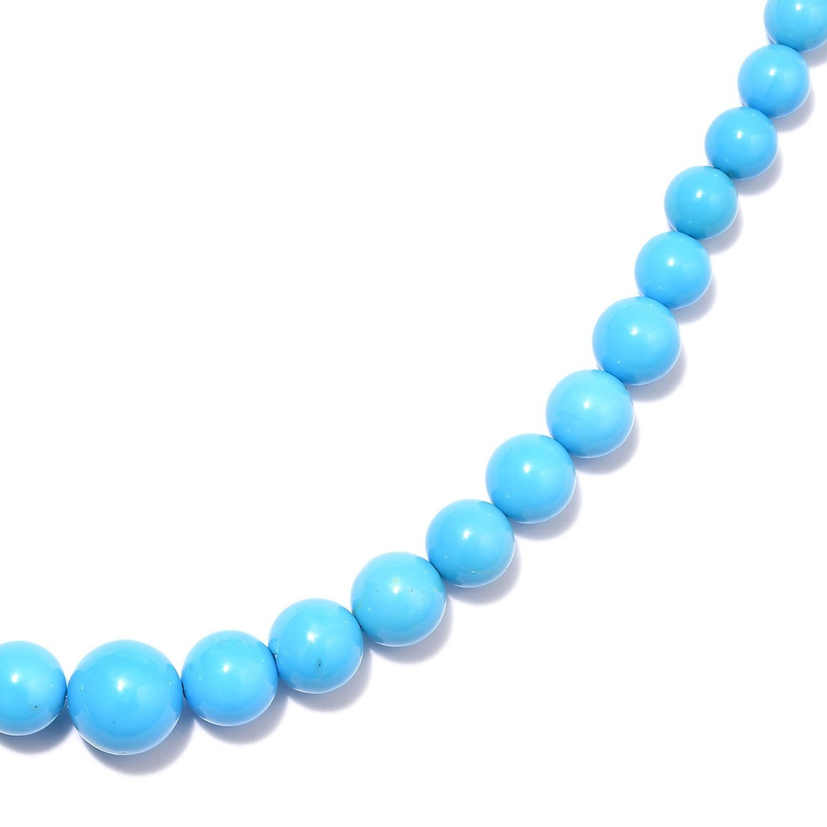 AA+ Sleeping Beauty Turquoise Gemstone Beads Necklace In925 Silver Woman Jewelry