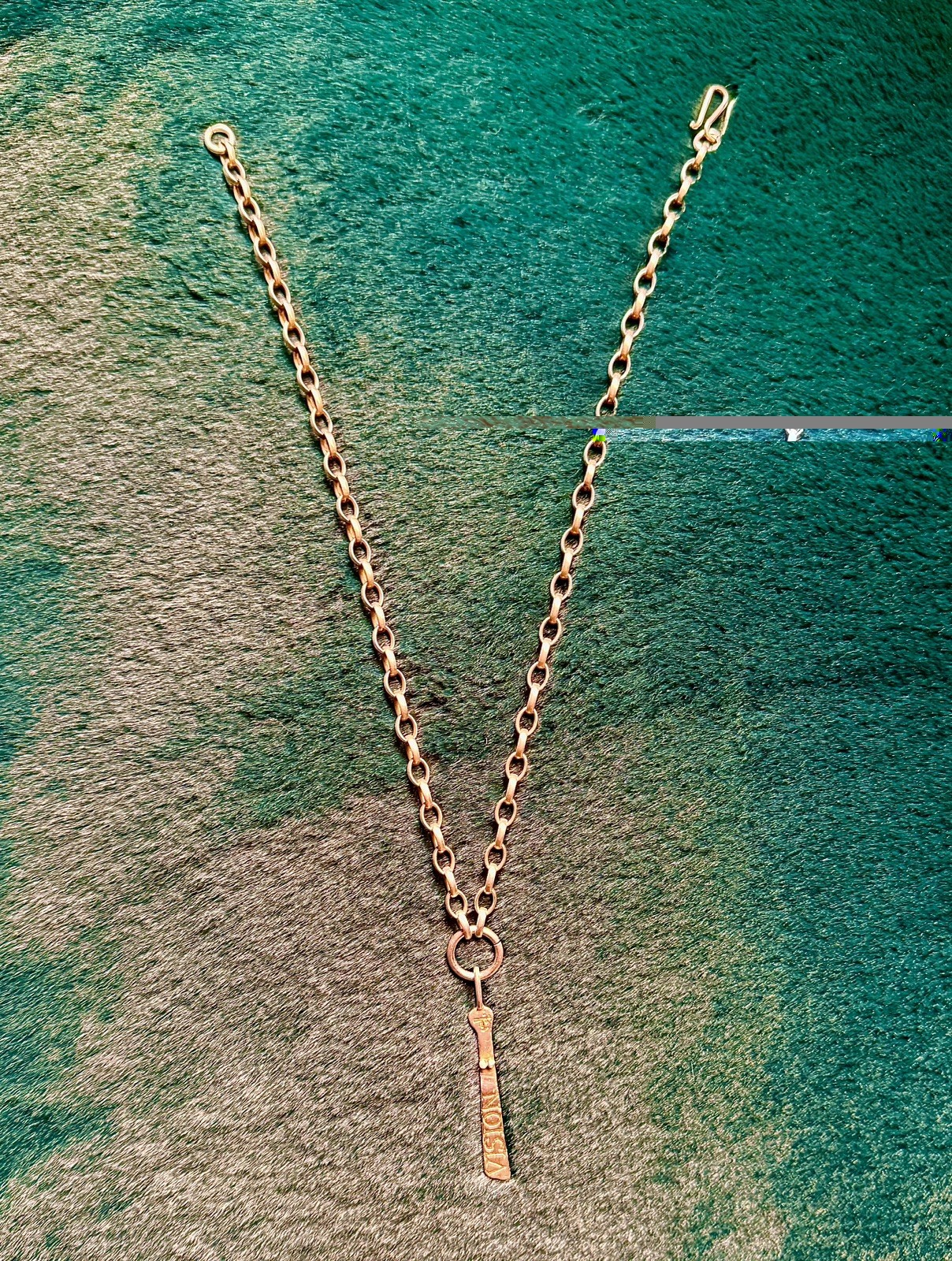 Diana Porter Large Link Silver “Vision” Sibyl Chain Inlaid Gold Inscription