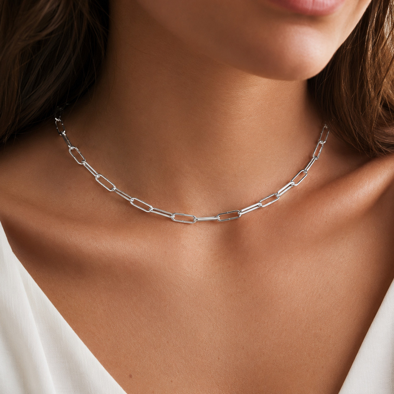 925 Sterling Silver Paperclip Paper Clip Chain Italy 14″ -24″ 2mm 3mm 4mm 6.5mm