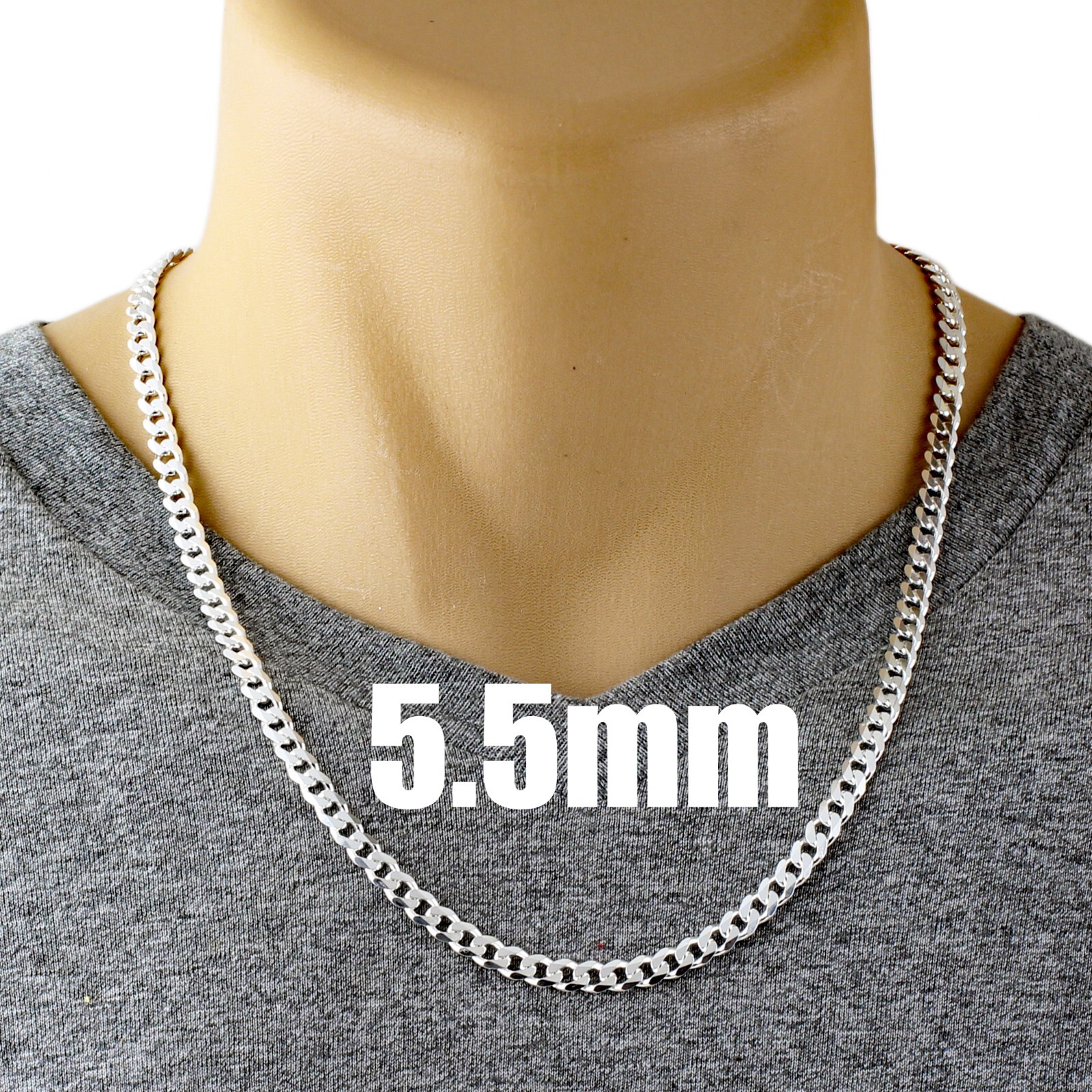 Guaranteed 925 Sterling Silver Cuban Curb Chain Necklace Solid & Heavy Version