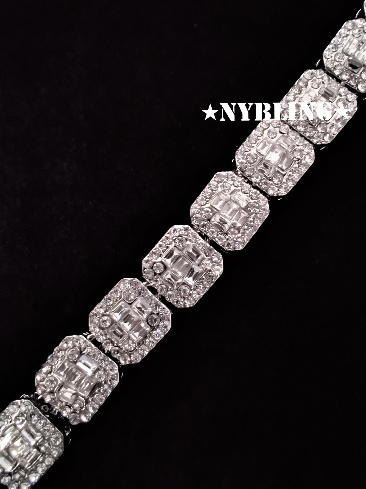 Solid 10K Gold Baguette Moissanite Tennis Choker 18/20In Hip Hop Necklace