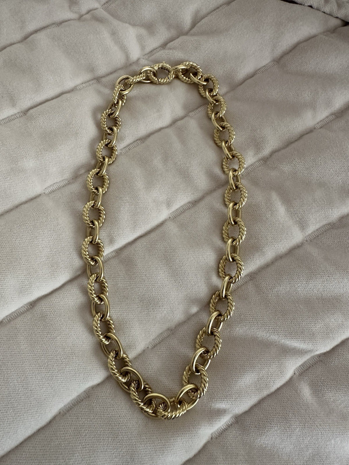 DAVID YURMAN Solid 18k Yellow Gold Oval Link Necklace , 18” 72 Grams