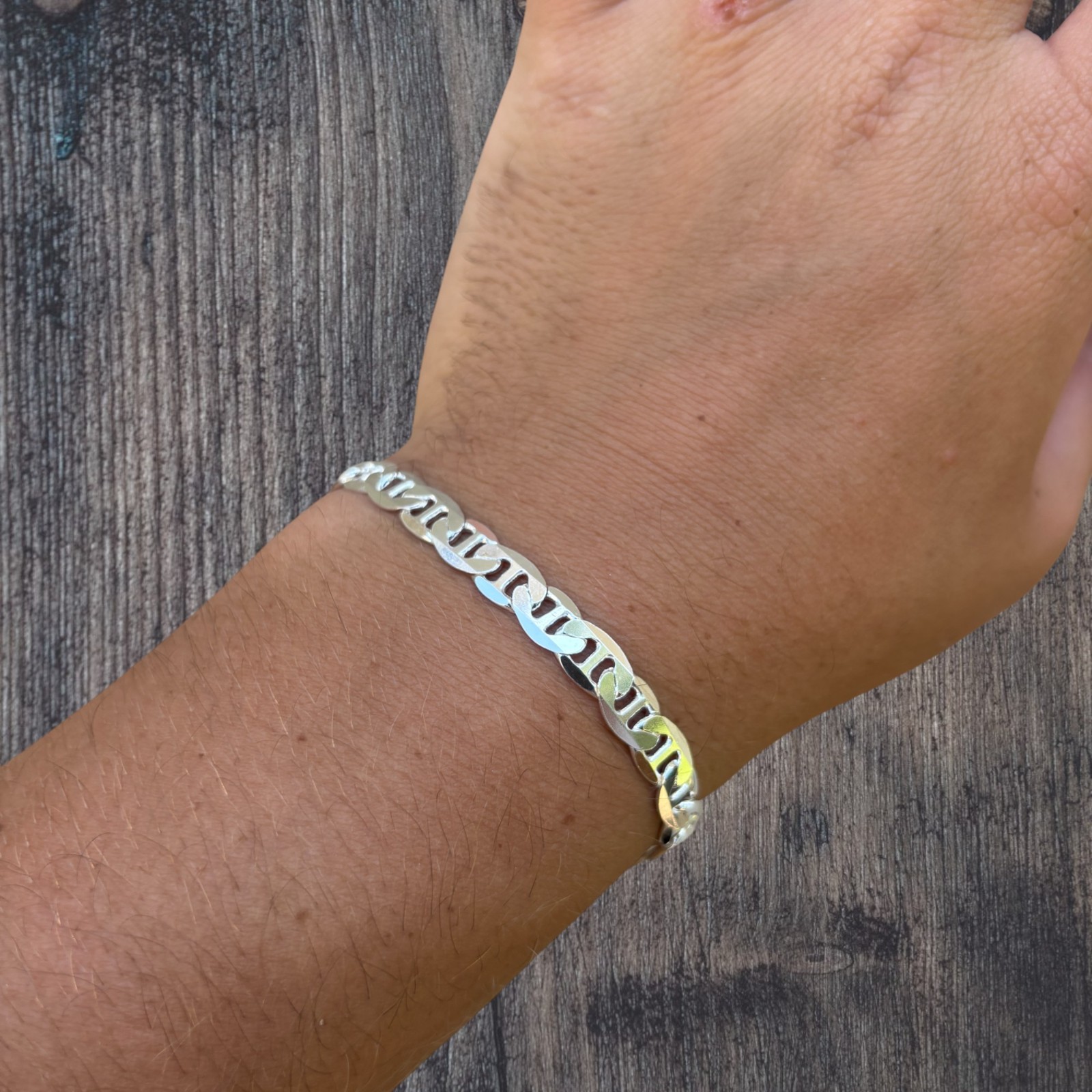 6mm Mariner Link Bracelet – Real Solid 925 Sterling Silver Or 14k Gold Vermeil