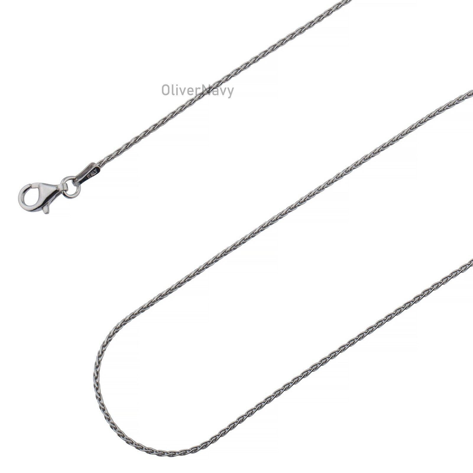 Solid 925 Oxidized Sterling Silver Italian 1mm Spiga Wheat Chain