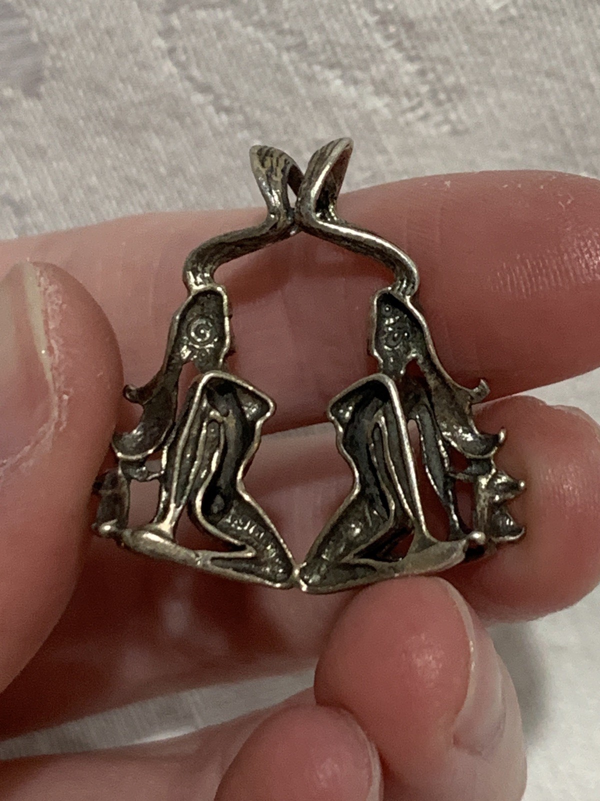 Sterling Silver 925 Gemini Zodiac Pendant May June necklace star sign