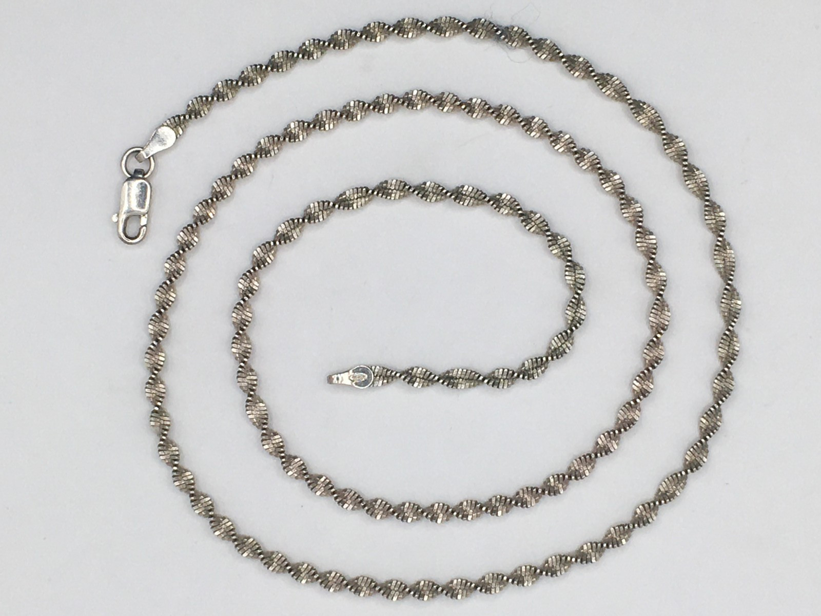 FAS Italy .925 Sterling Silver Rope Chain 20″ Long 3mm Wide Lobster Clasp