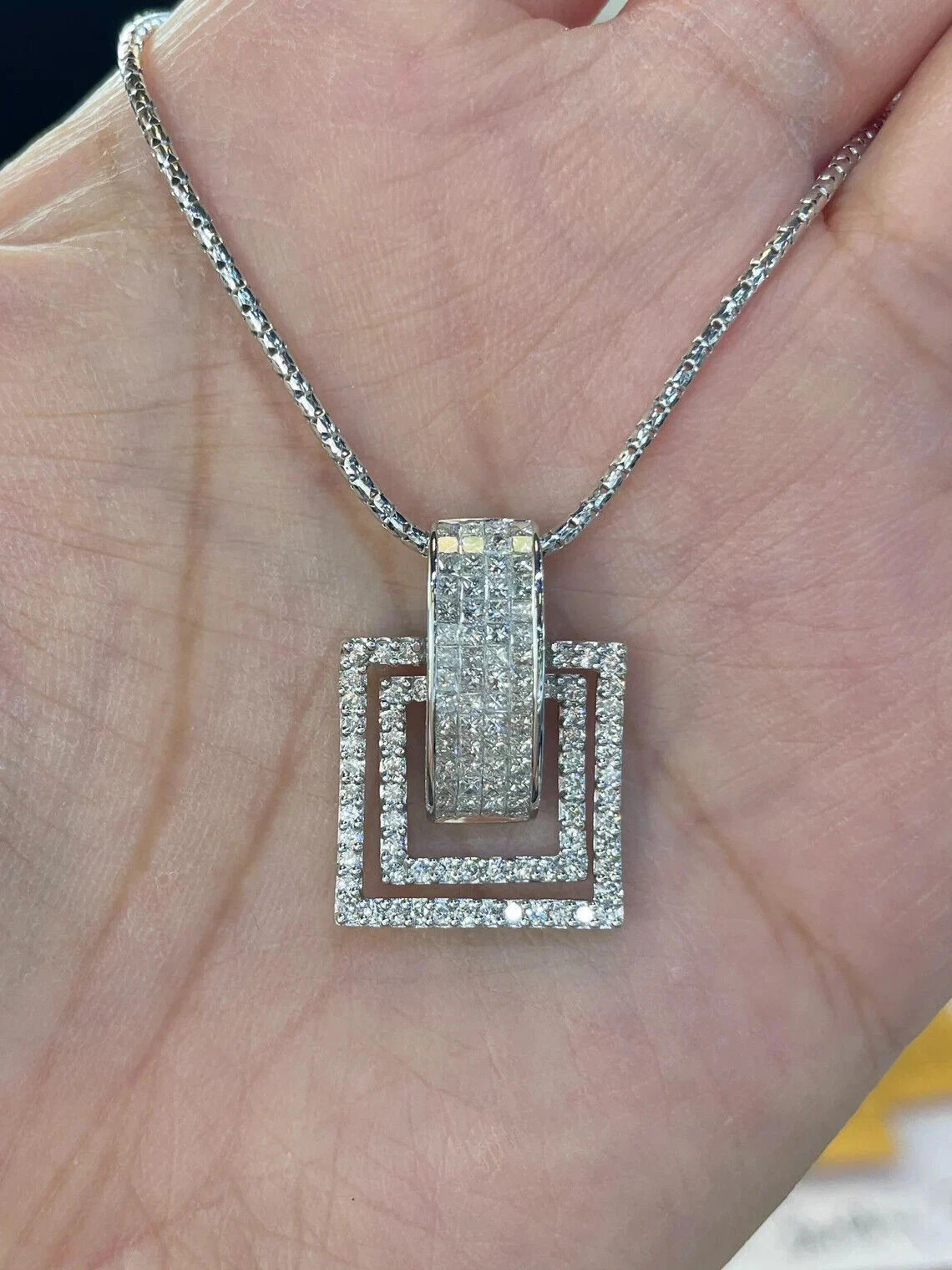 2Ct Round Lab-Created Diamond Men’s Charm Pendant 14K White Gold Plated
