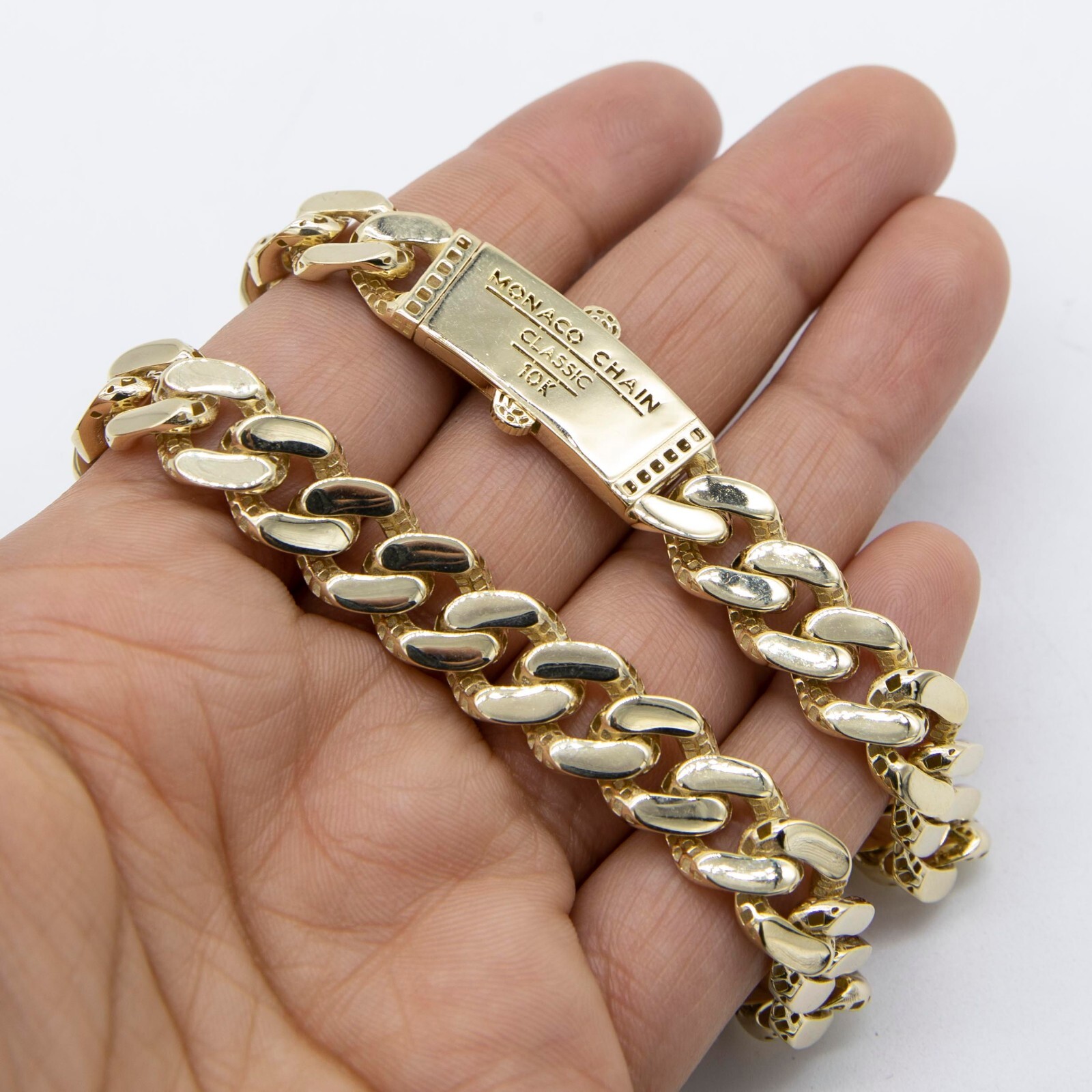 11mm Mens Miami Cuban Royal Link Chain Necklace Box Clasp Real 10K Yellow Gold