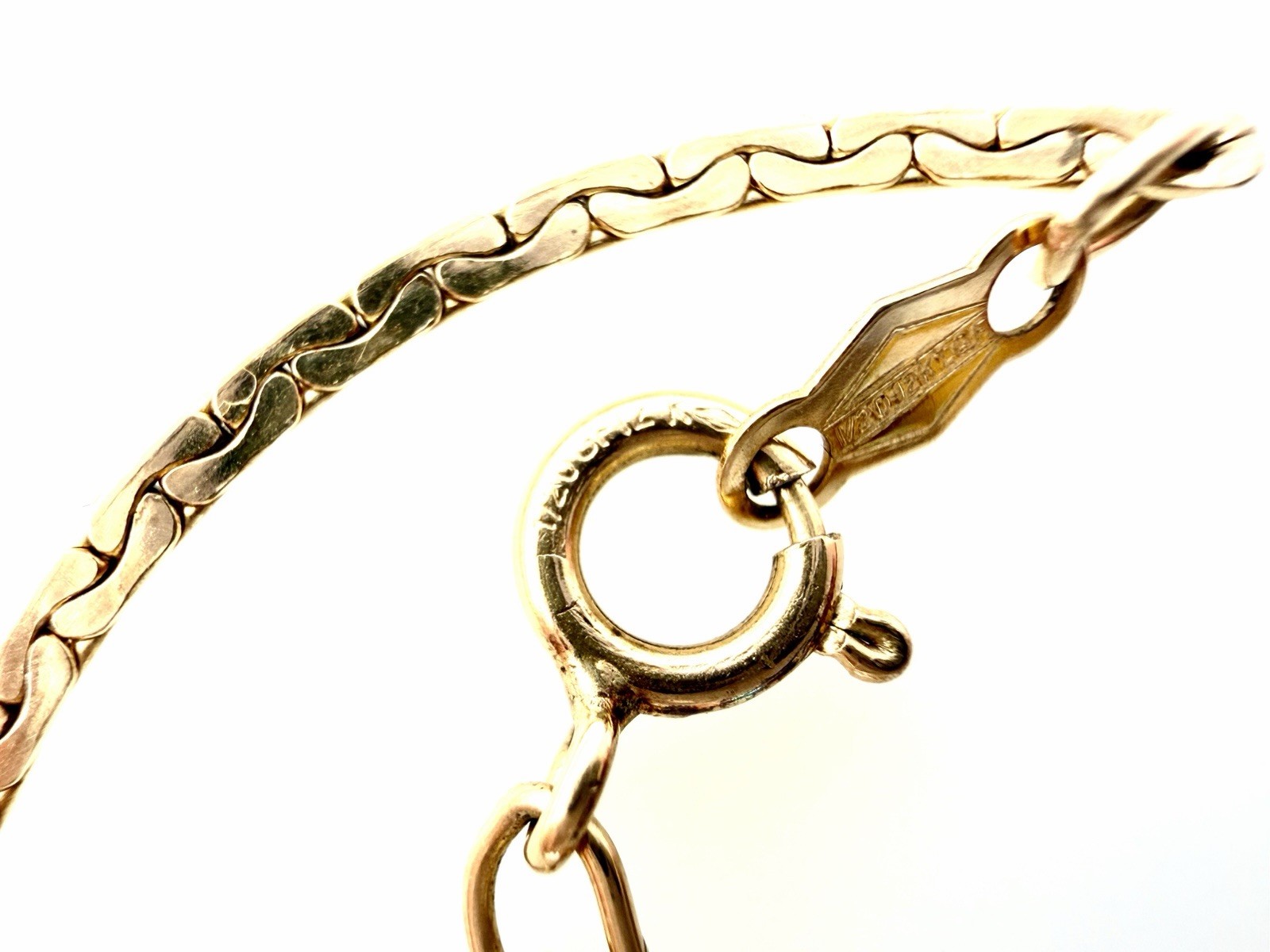 12K Yellow Gold Filled Chain Necklace 3.2g Flat Box Curb Dense Texture 16”