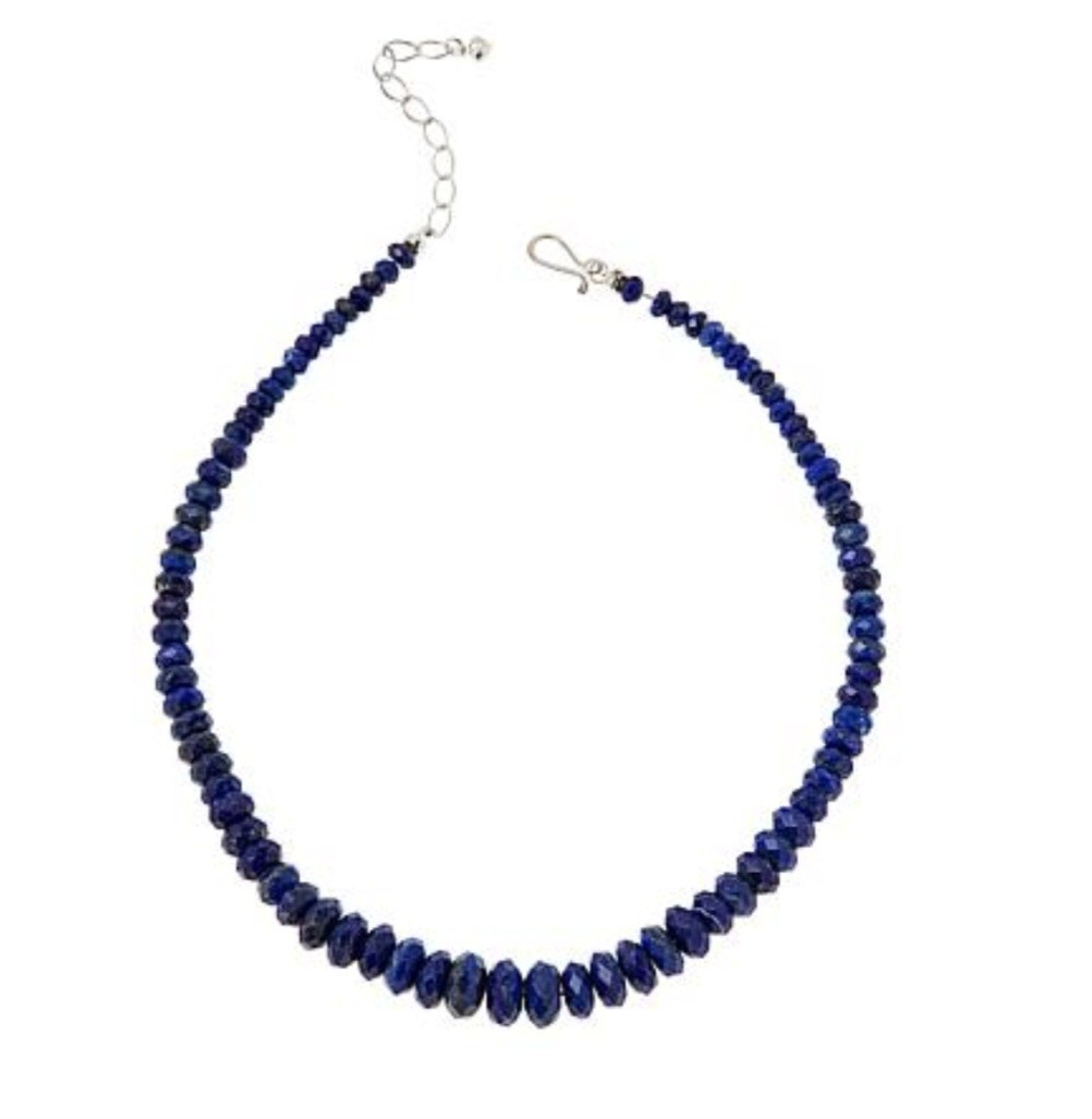 Jay King Sterling Silver Lapis Graduated Bead Necklace-!8 in-NWT-Orig. $189.75