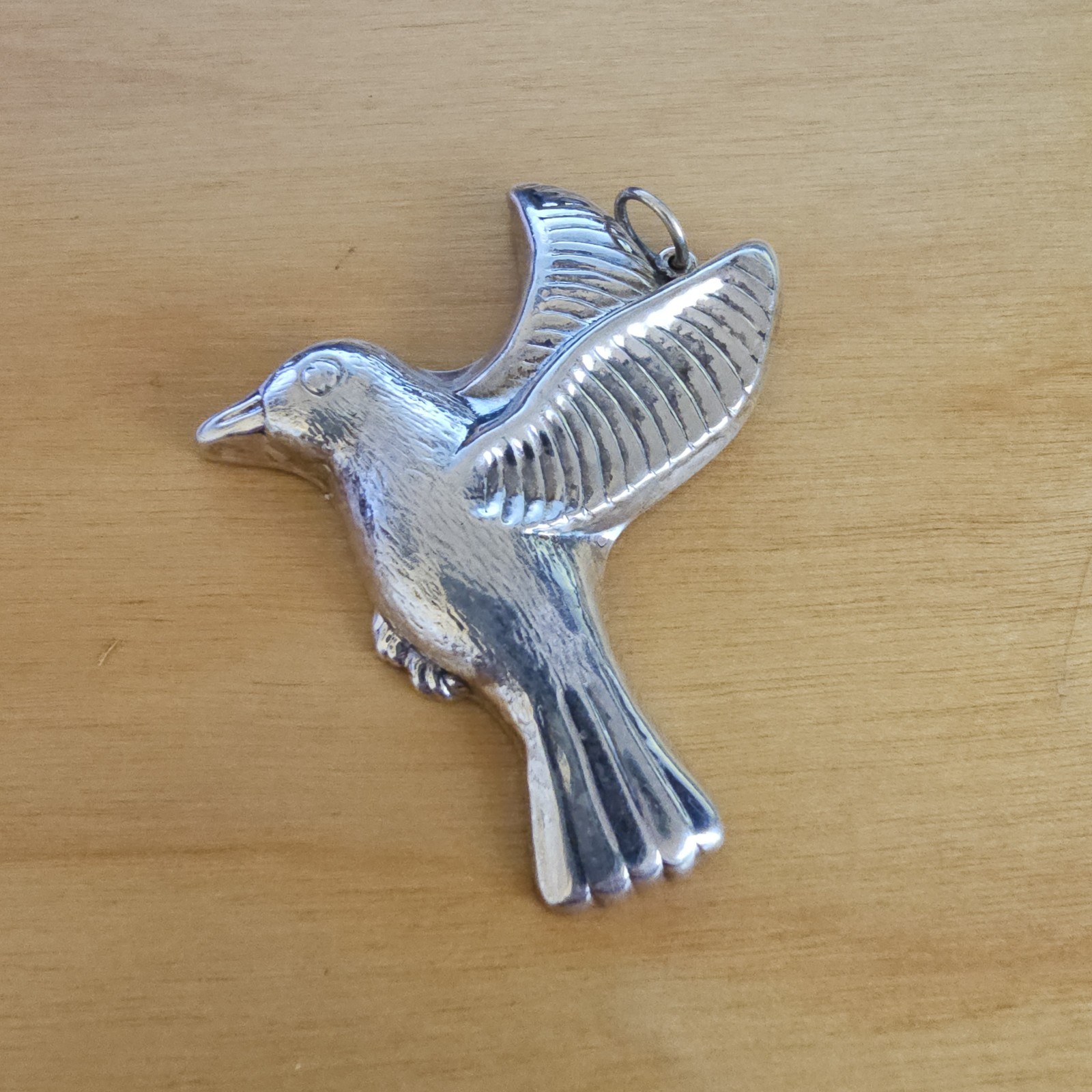 925 Sterling Silver Bird Pendant. 2×2 In. Marked 925 On Back. May Be Hollow?