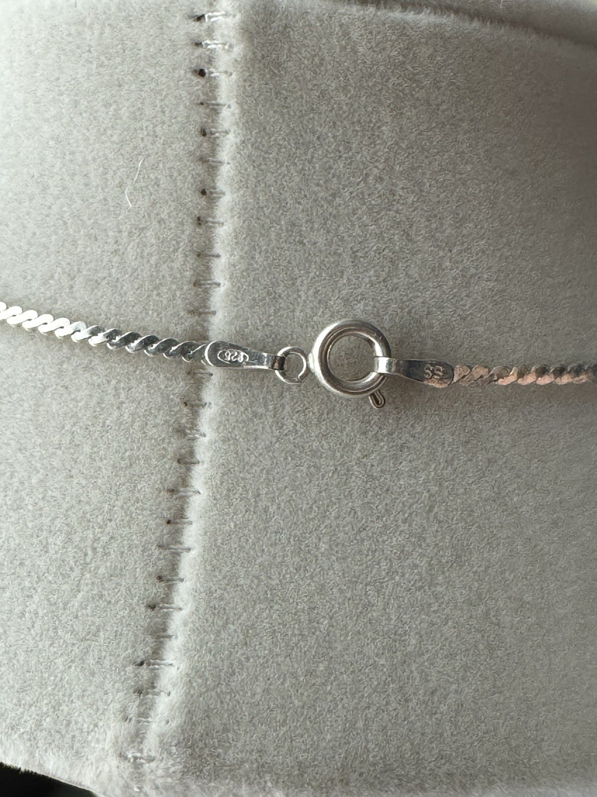 Italian 925 Sterling Silver Half Braided Flat Serpentine Chain Necklace, 18″