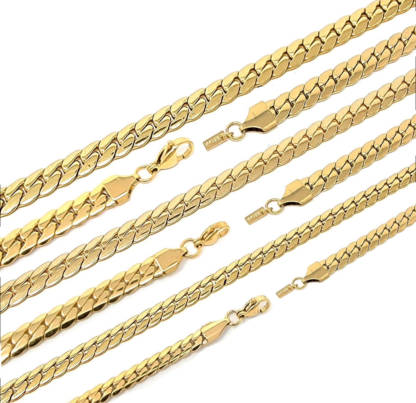 316L Stainless Steel Miami Cuban Chain Flat 4.5mm, 6mm, 8mm 16″/ 18″/ 20″/ – 06