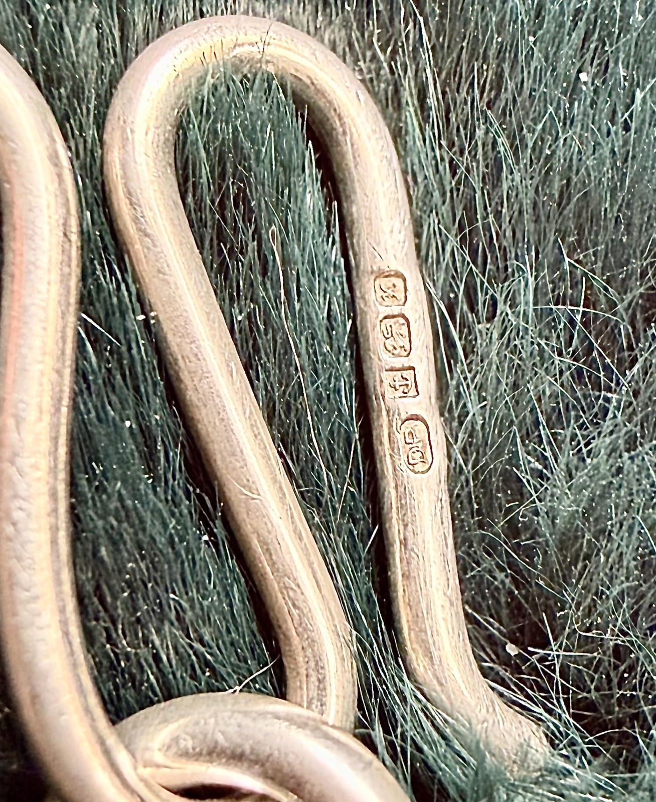 Diana Porter Large Link Silver “Vision” Sibyl Chain Inlaid Gold Inscription