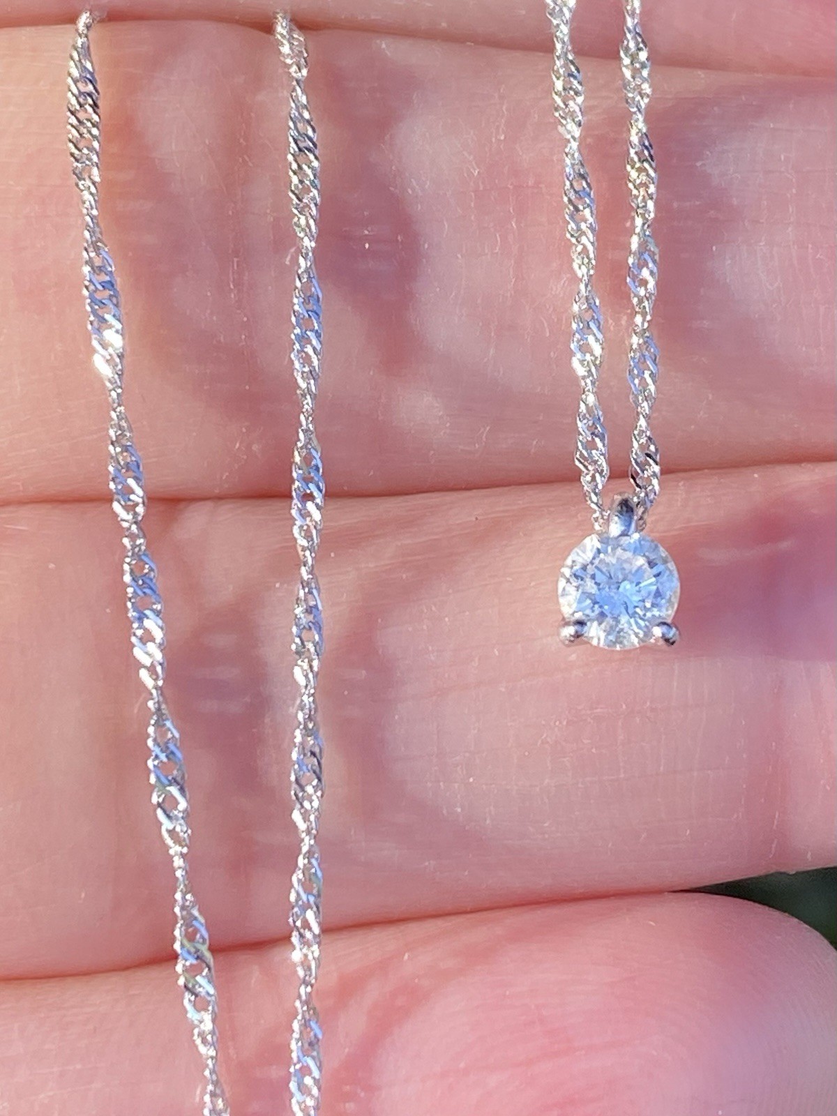 Platinum 0.20CT 100% Natural Quality White Diamond Pendant Necklace