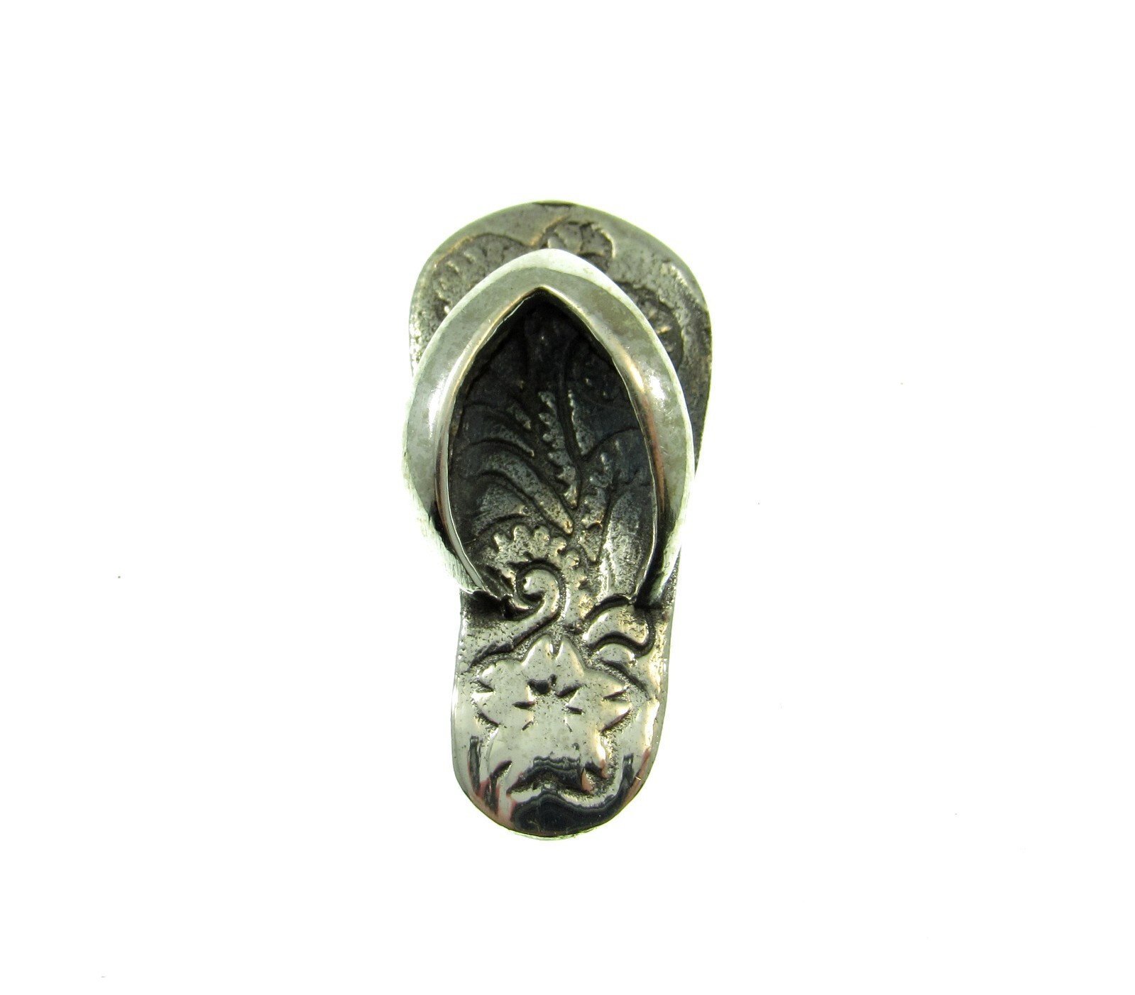 Handcrafted Solid 925 Sterling Silver FLIP FLOP Sandal Slide Pendant