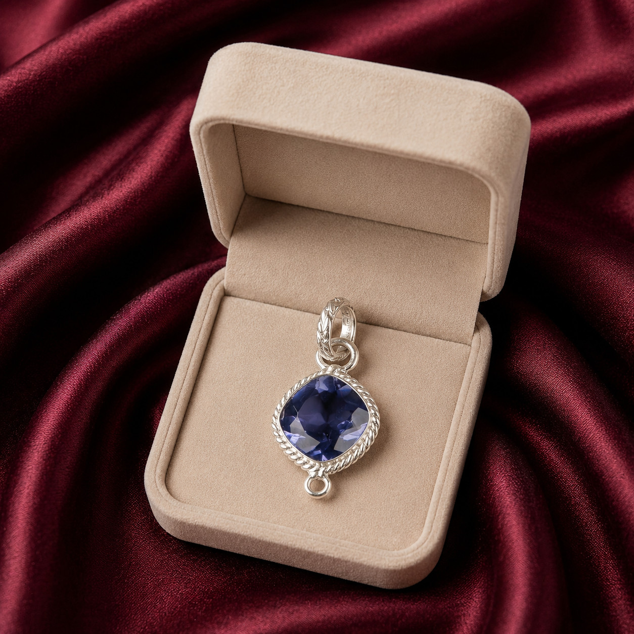 Iolite Gemstone 925 Sterling Silver Pendent Handcrafted 1.30″ Gift For Birthday