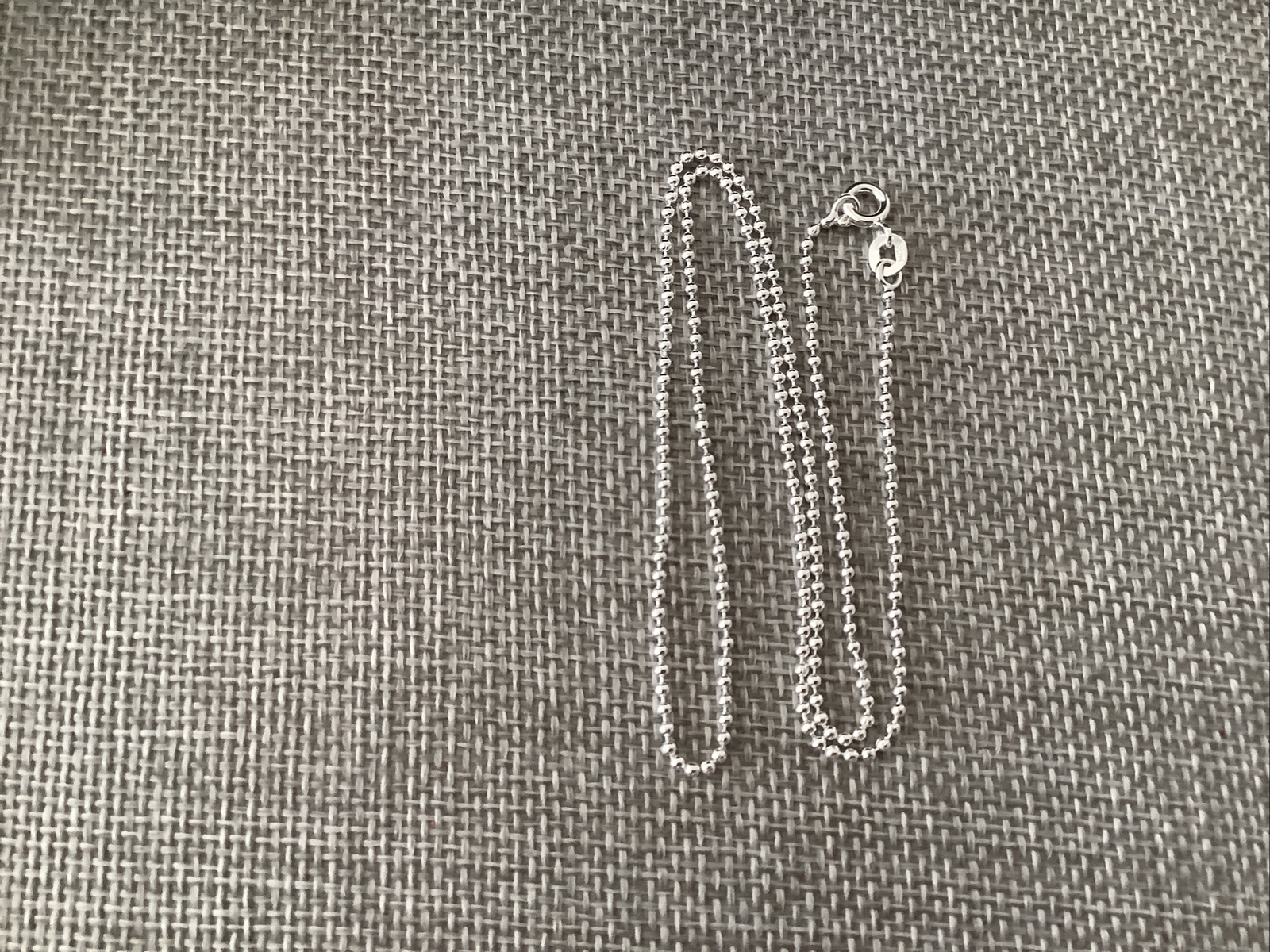 New 925 Sterling Silver Beaded 16” Chain Necklace 1.5mm