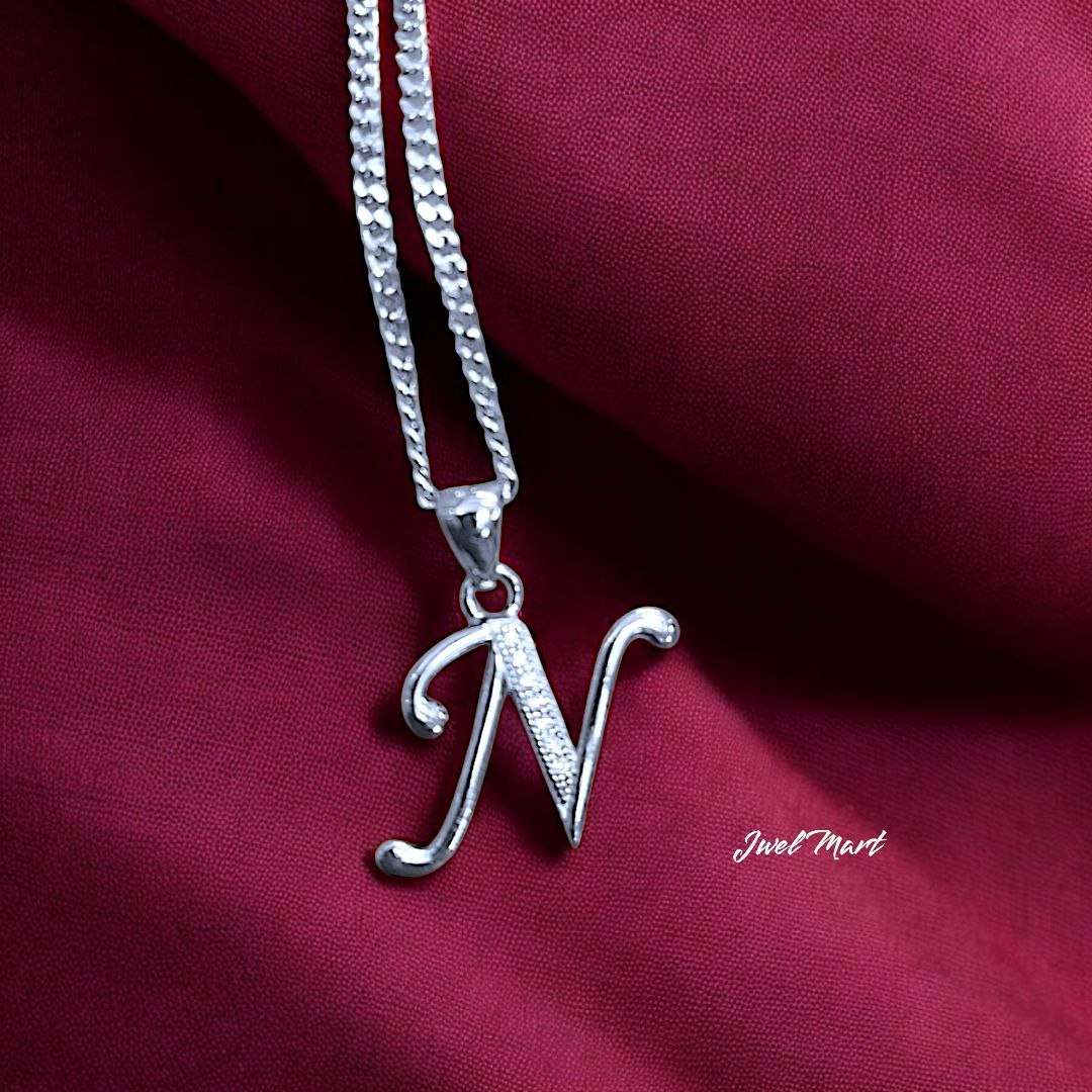 925 Silver A-Z Initial Necklace | Alphabet Pendant Chain | Gift for Him Her