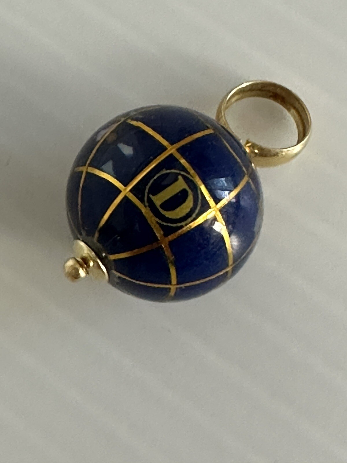 Michael Anthony Yellow Gold INLAY 3D GLOBE WORLD Pendant “D” DEUTSCHLAND Germany