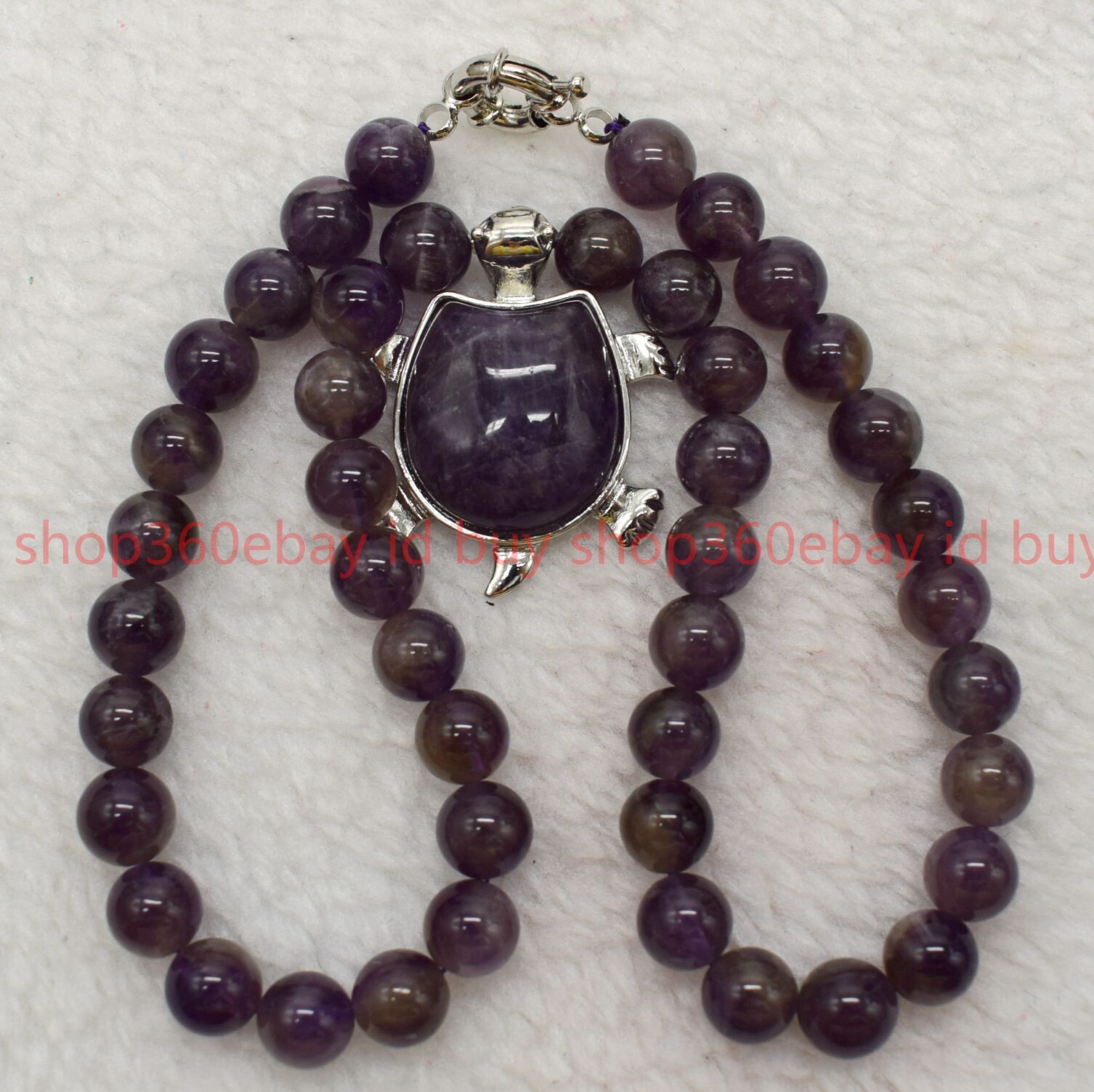 Natural Pretty 8mm Purple Amethyst Round Gemstone Beads Pendant Necklace 16-32in