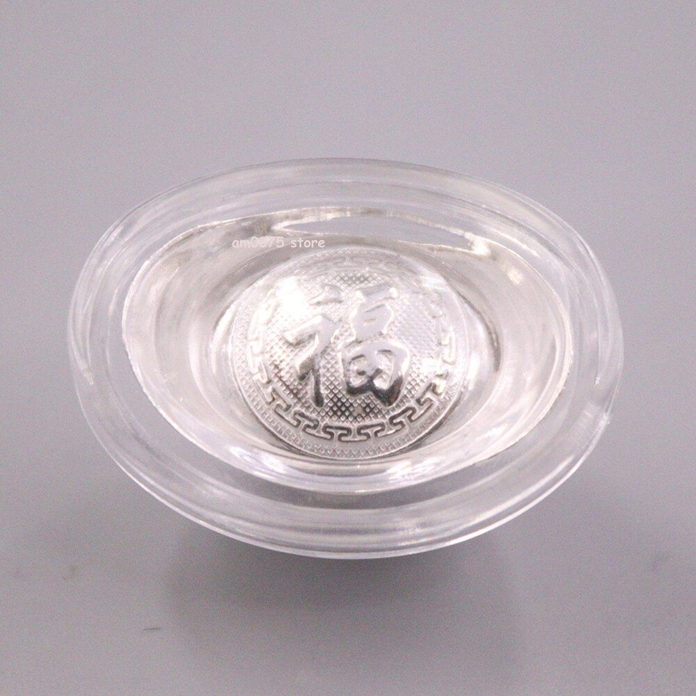 1PCS Pure 999 Fine Silver 福 Pattern Yuanbao Shaped Silver Collection 5g