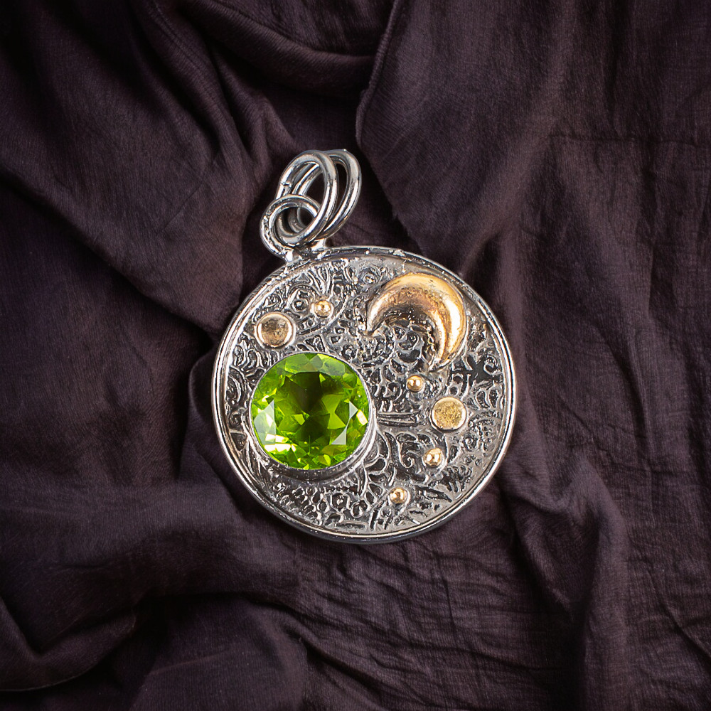 Handmade 925 Sterling Silver Jewelry Pendant Peridot Gemstone Pendant