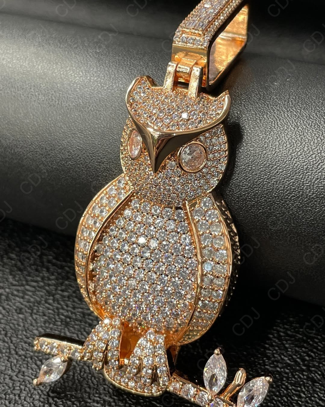 Wedding Bust Down Genuine Moissanite Gift For Him Owl Charm Pendant 925 Silver